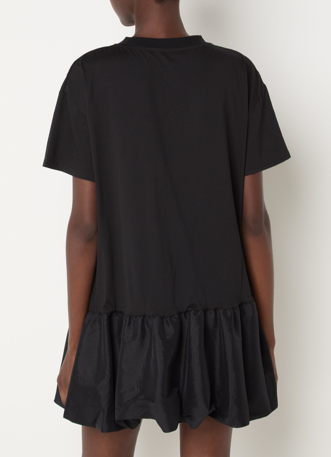 French Connection Sivine mini jurk met peplum - achterkant 3 zwart