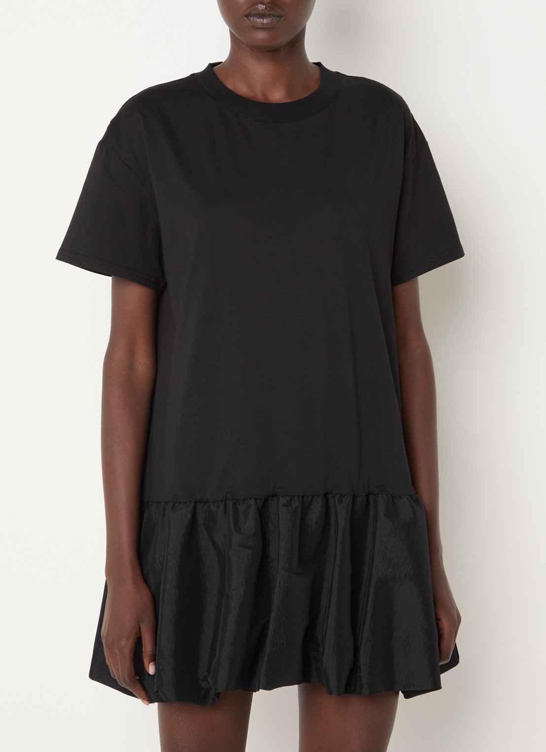 French Connection Sivine mini jurk met peplum - detail 4 zwart