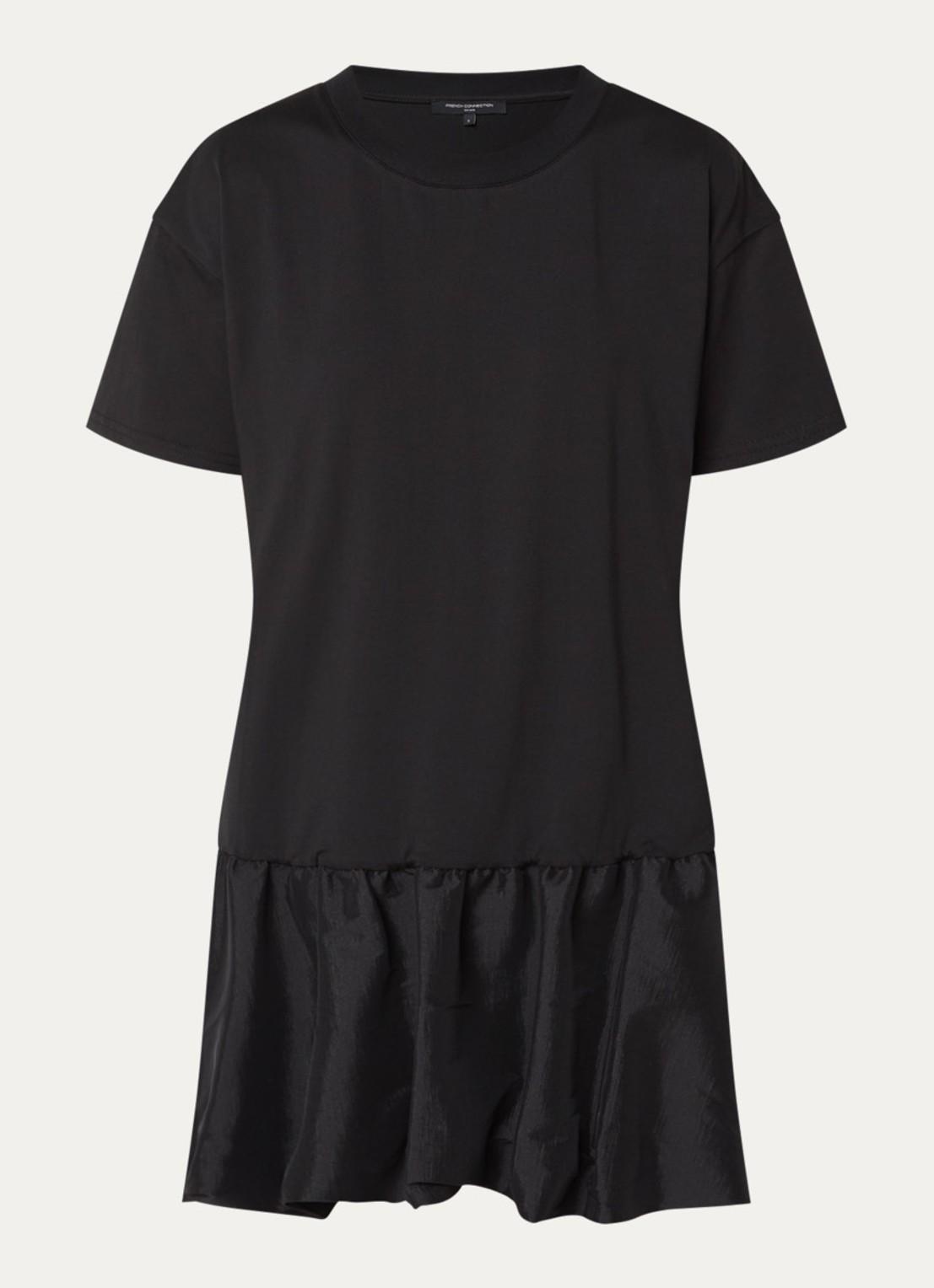 French Connection Sivine mini jurk met peplum - voorkant zwart