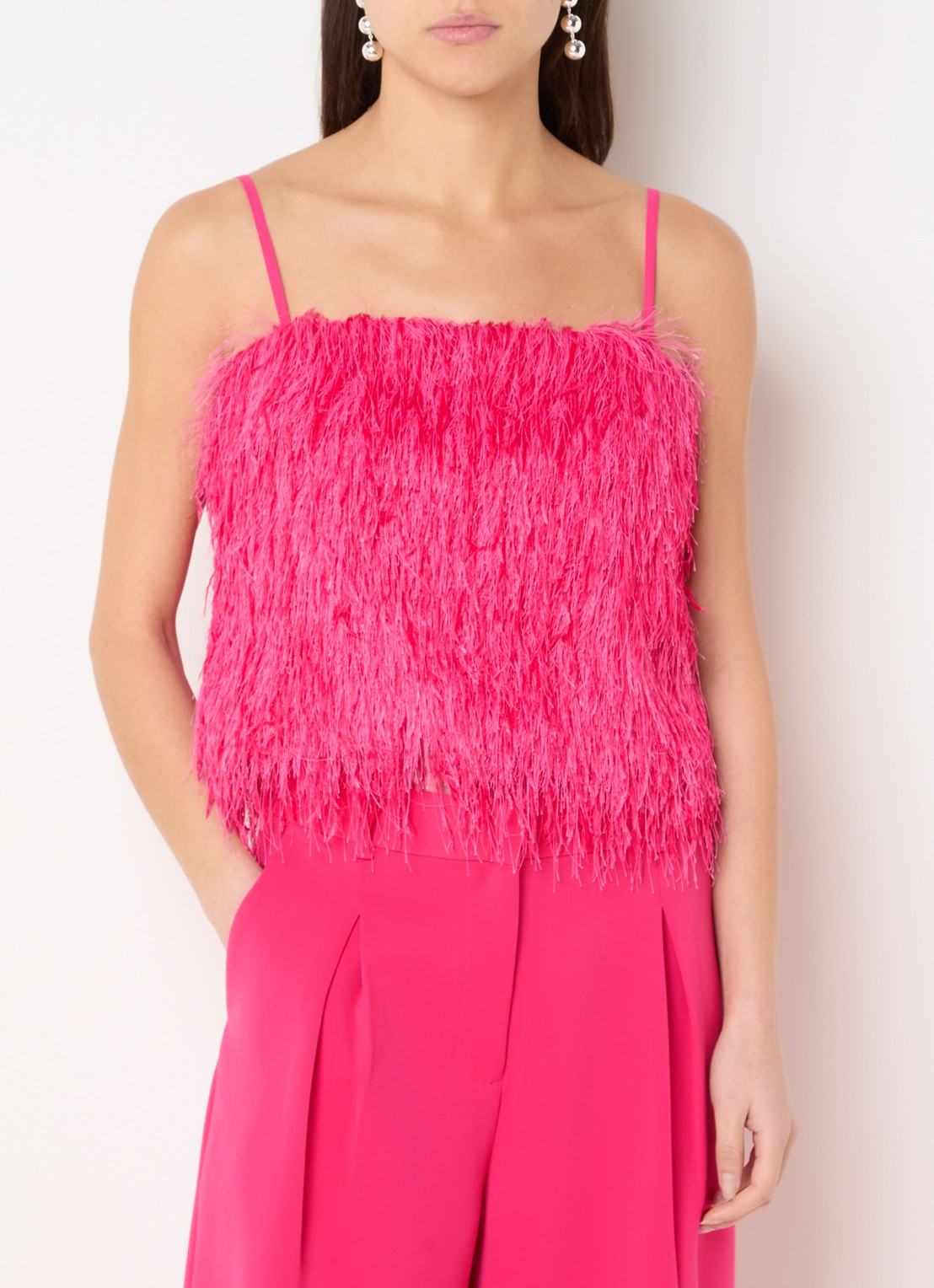 French Connection Sonia top met structuur - detail 4 fuchsia