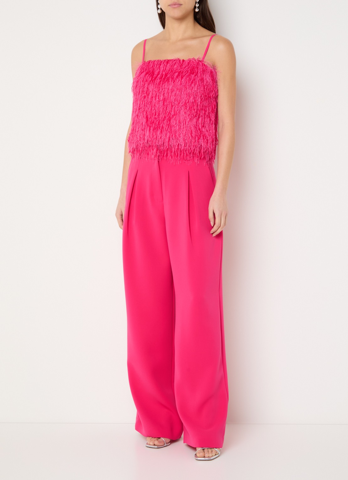 French Connection Sonia top met structuur - voorkant 3 fuchsia