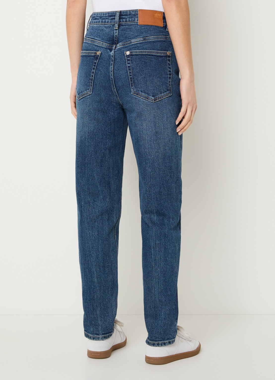French Connection Sylvie high waist slim fit jeans met donkere wassing - achterkant 5 indigo