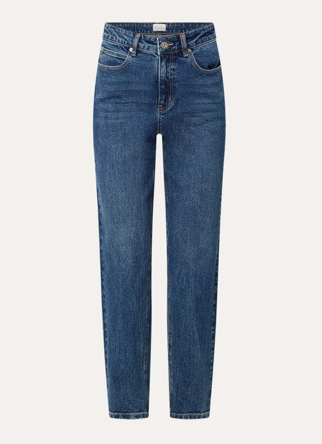 French Connection Sylvie high waist slim fit jeans met donkere wassing - voorkant 3 indigo