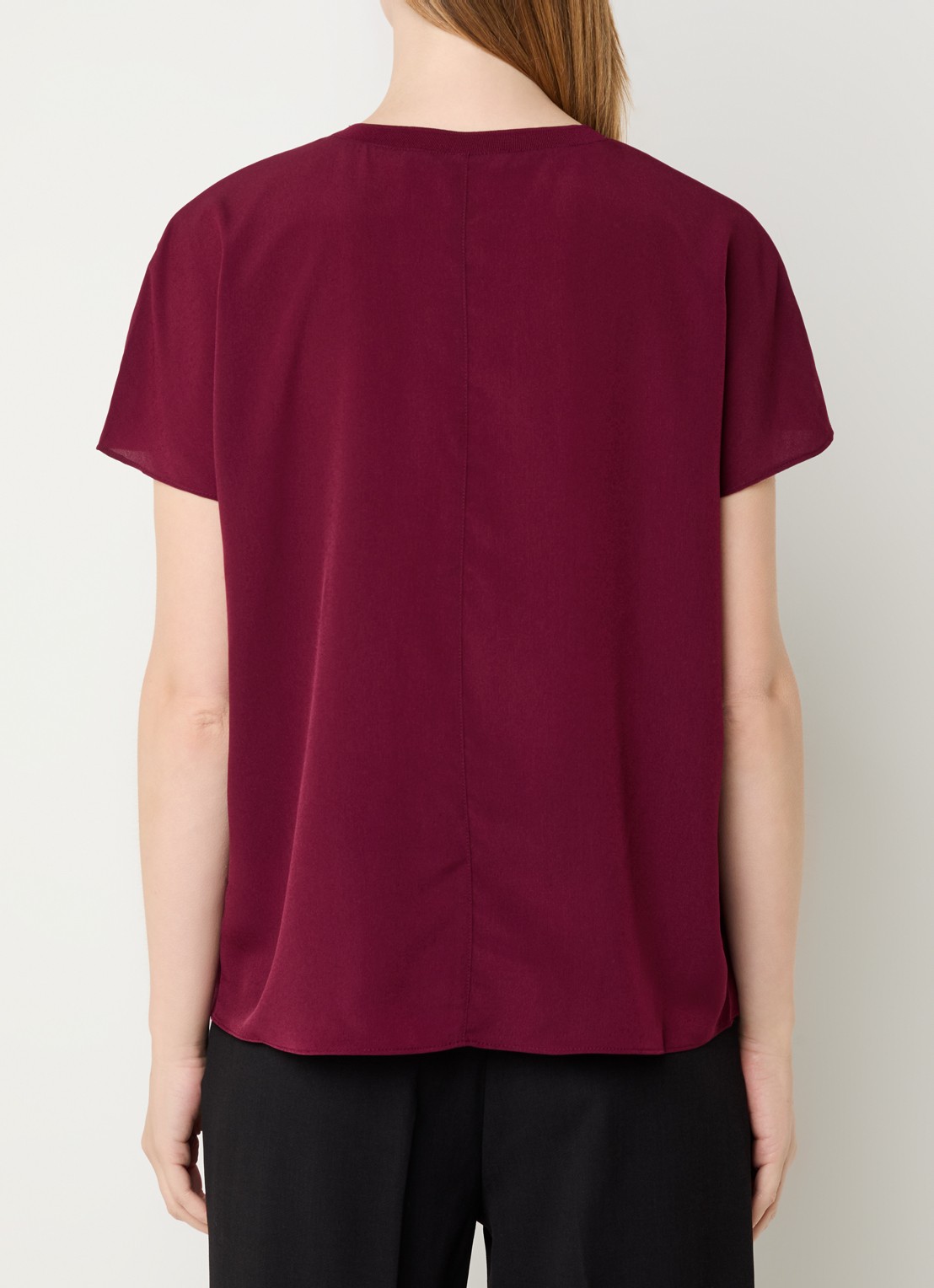 French Connection T-shirt met ronde hals - achterkant bordeauxrood