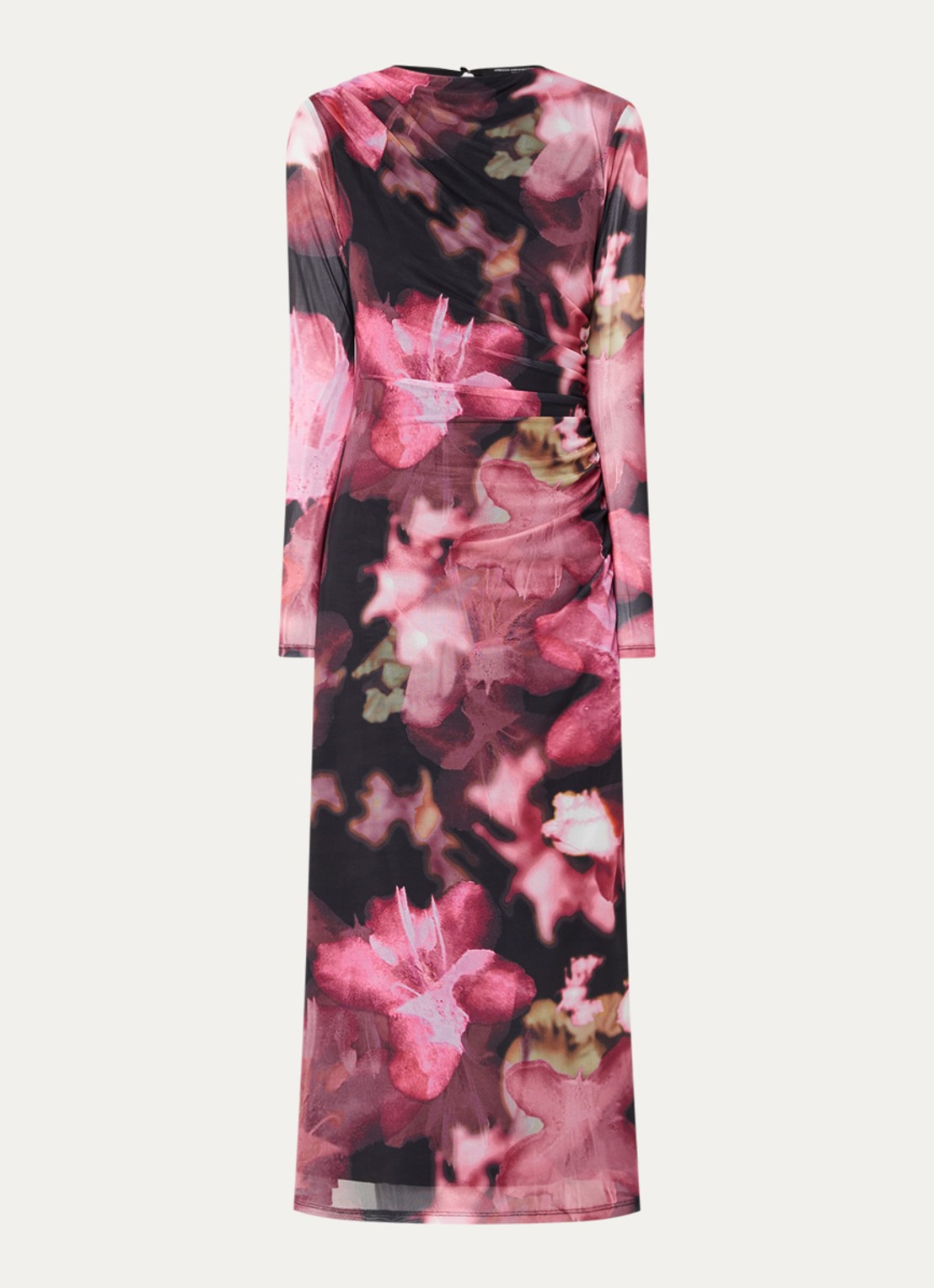French Connection Talluah Tarrisa midi jurk van mesh met print - voorkant 3 roze