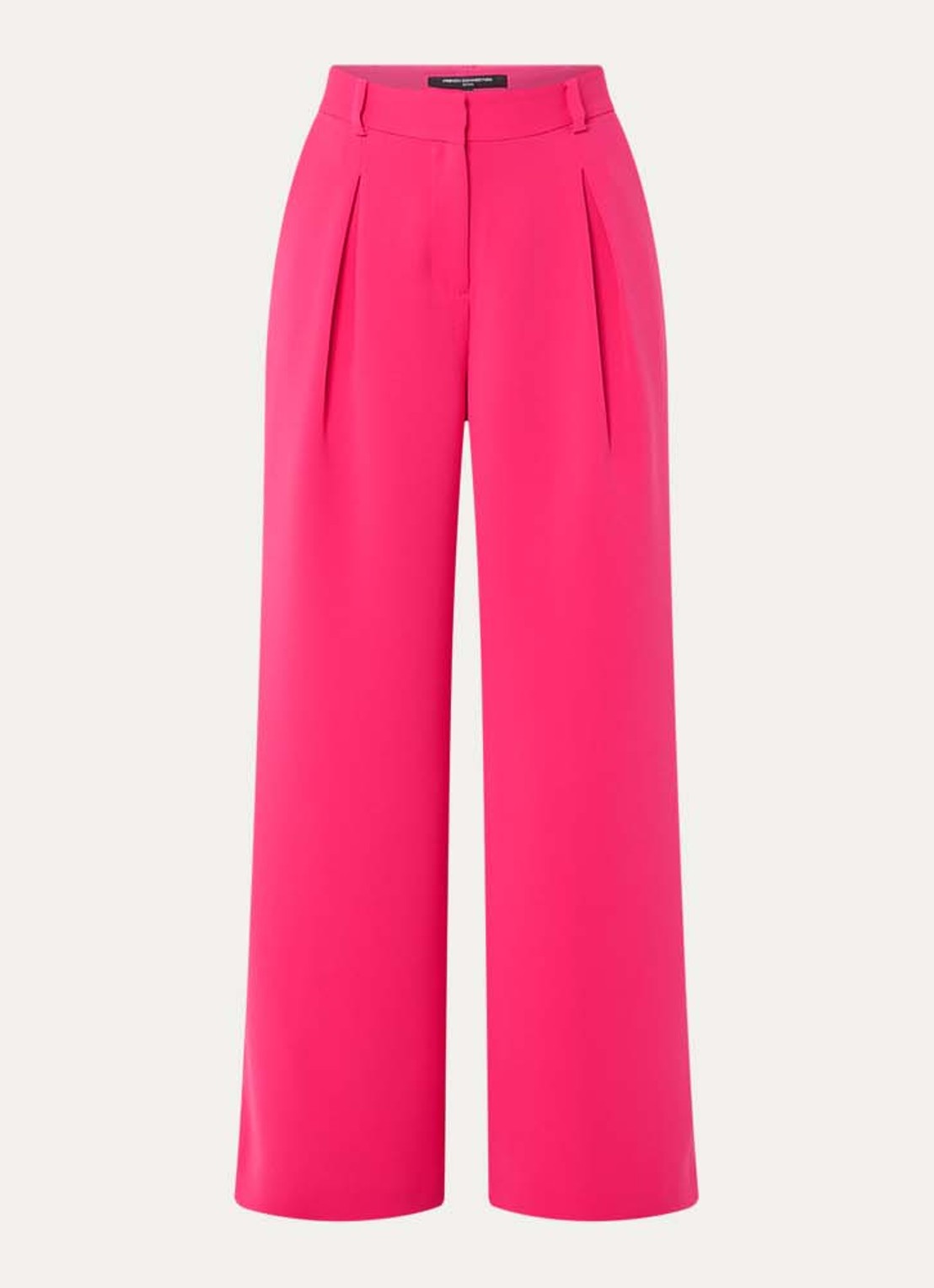French Connection Tiana high waist wide fit pantalon met steekzakken - voorkant 2 fuchsia