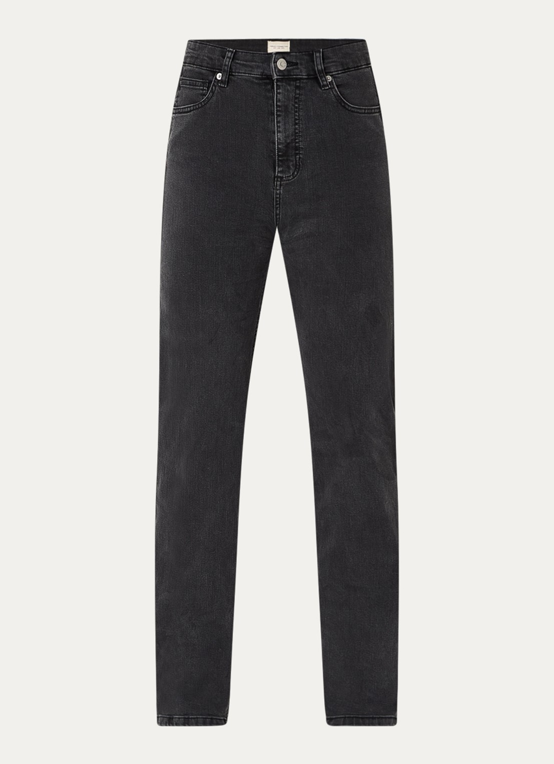 French Connection Toms high waist straight leg jeans met gekleurde wassing - voorkant 3 antraciet