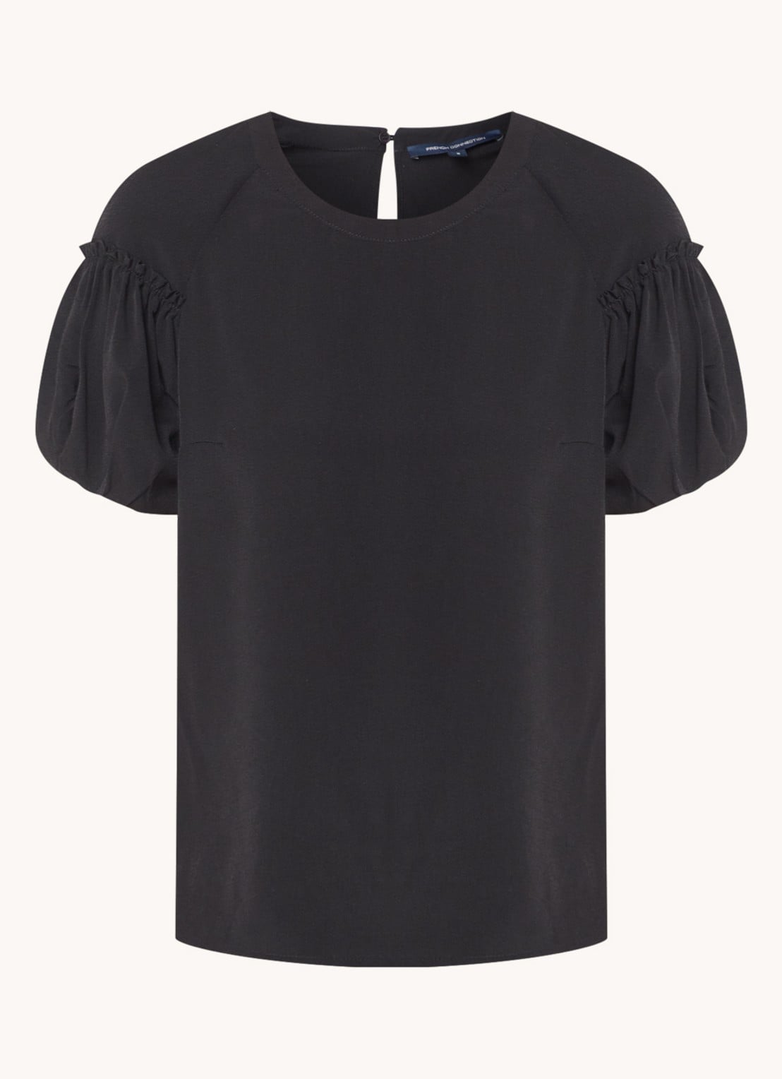 French Connection Top met pofmouw - voorkant 2 zwart