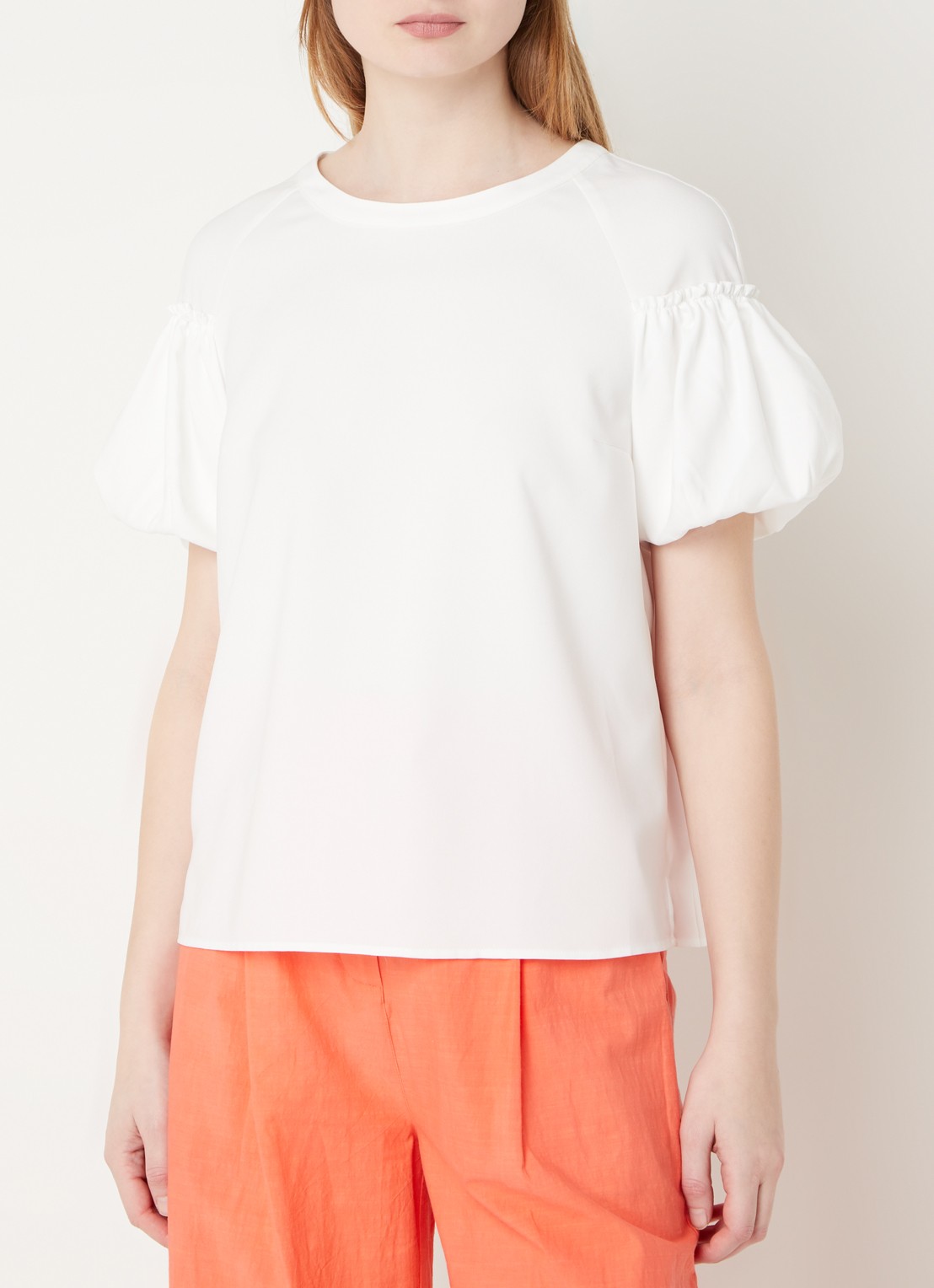French Connection Top met pofmouw - detail 4 wit