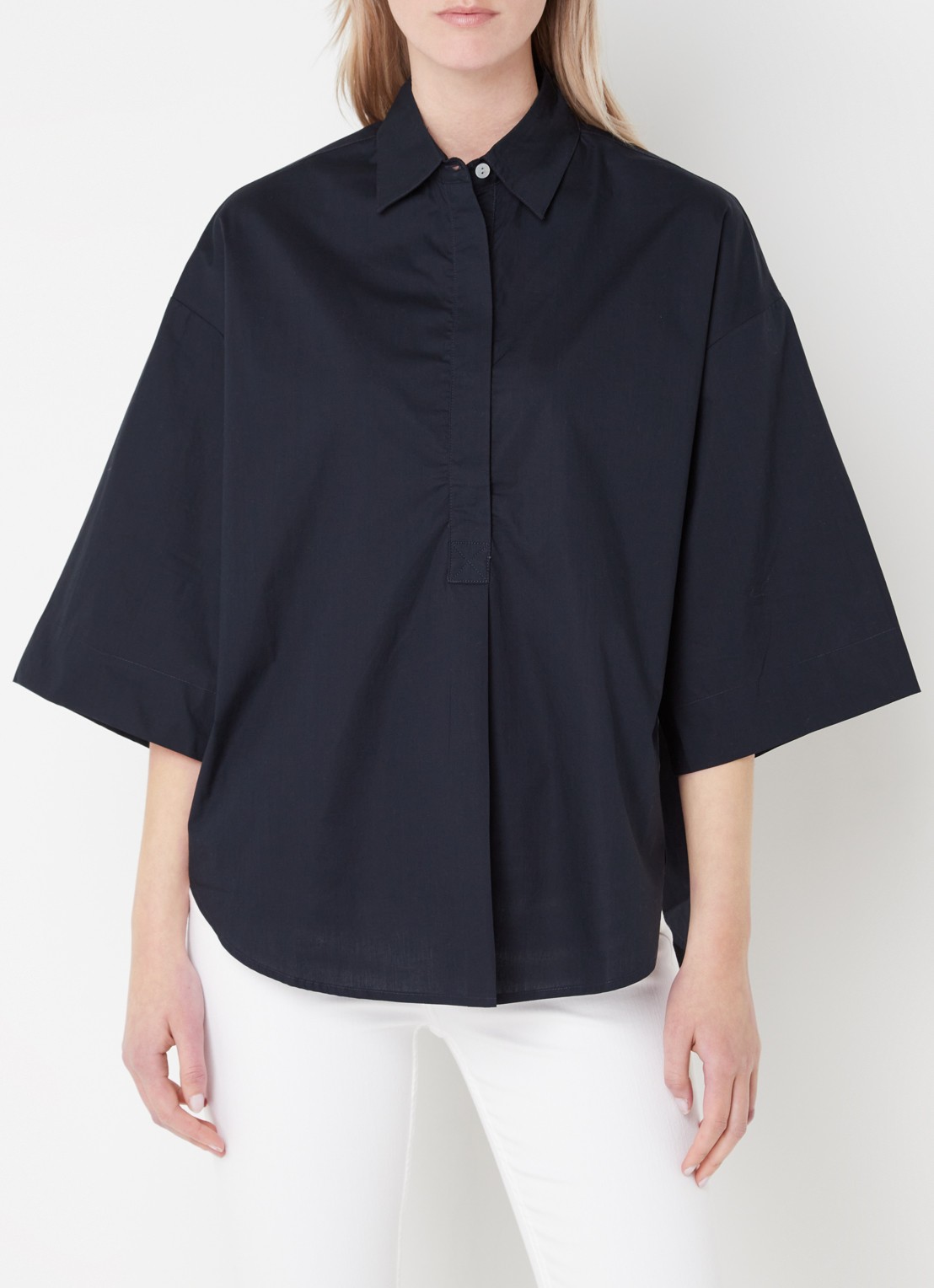 French Connection Tuniek met kraag - detail donkerblauw