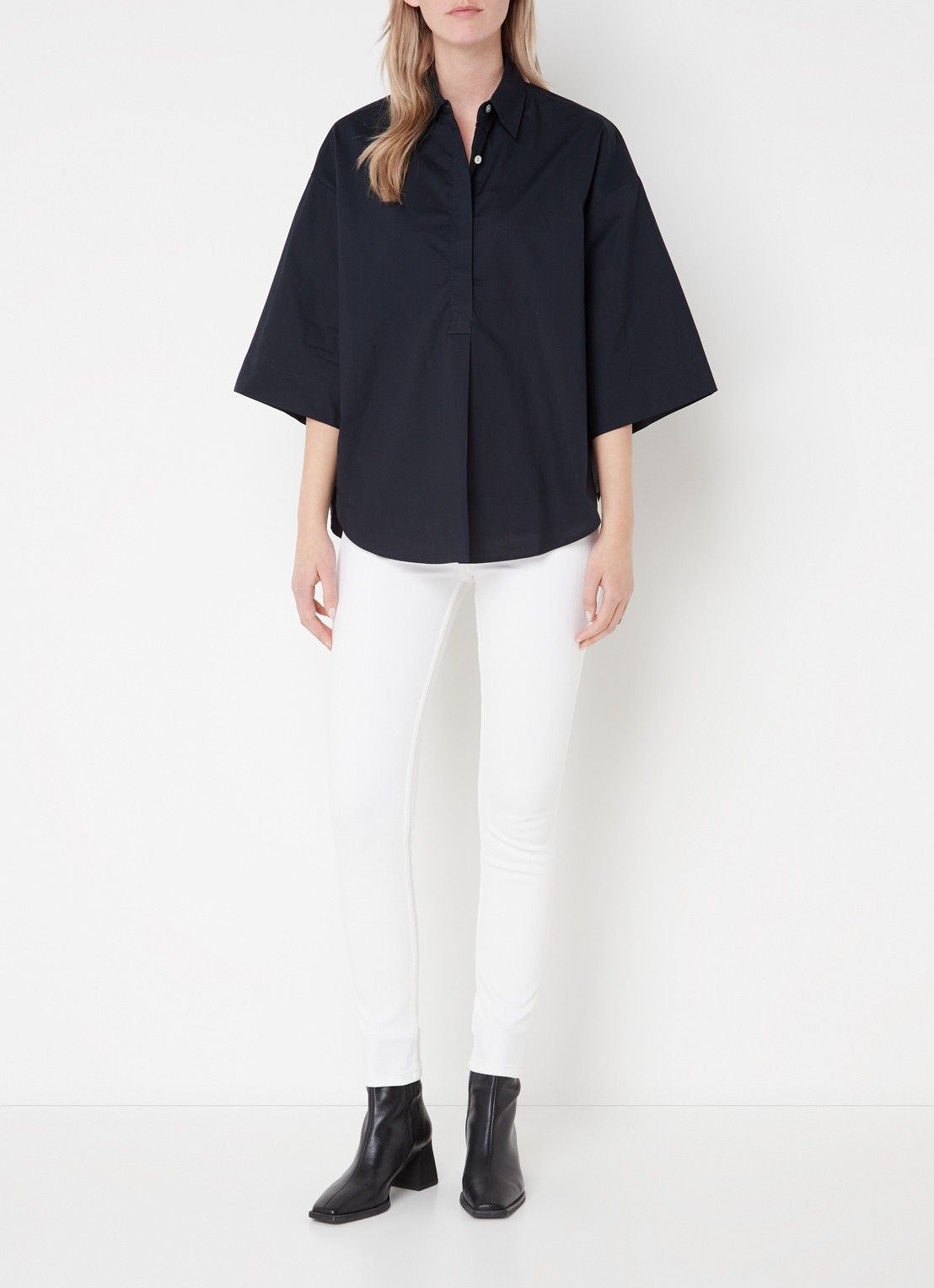 French Connection Tuniek met kraag - voorkant 3 donkerblauw