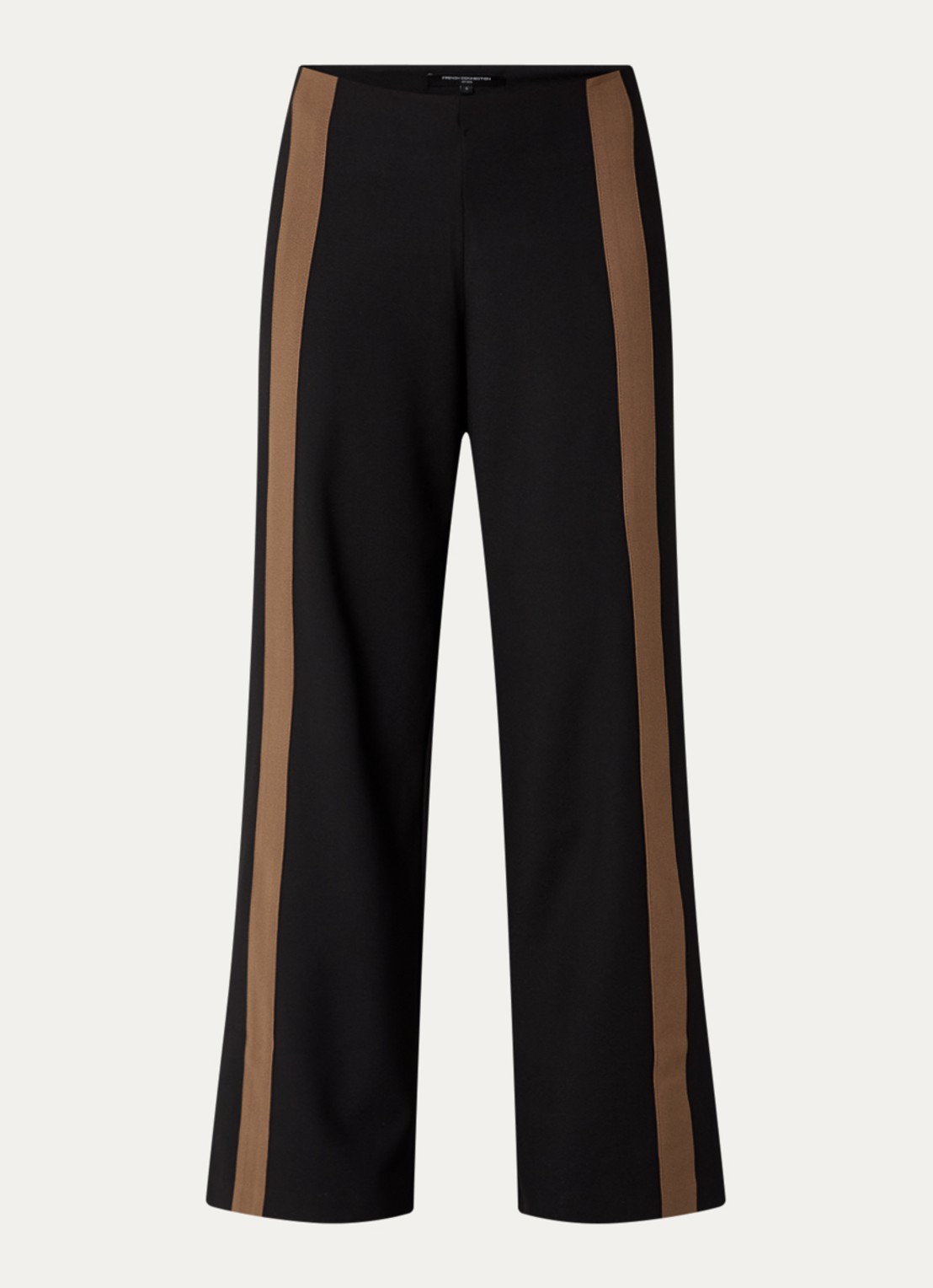 French Connection Veda high waist loose fit trackpants met steekzakken - voorkant 2 zwart