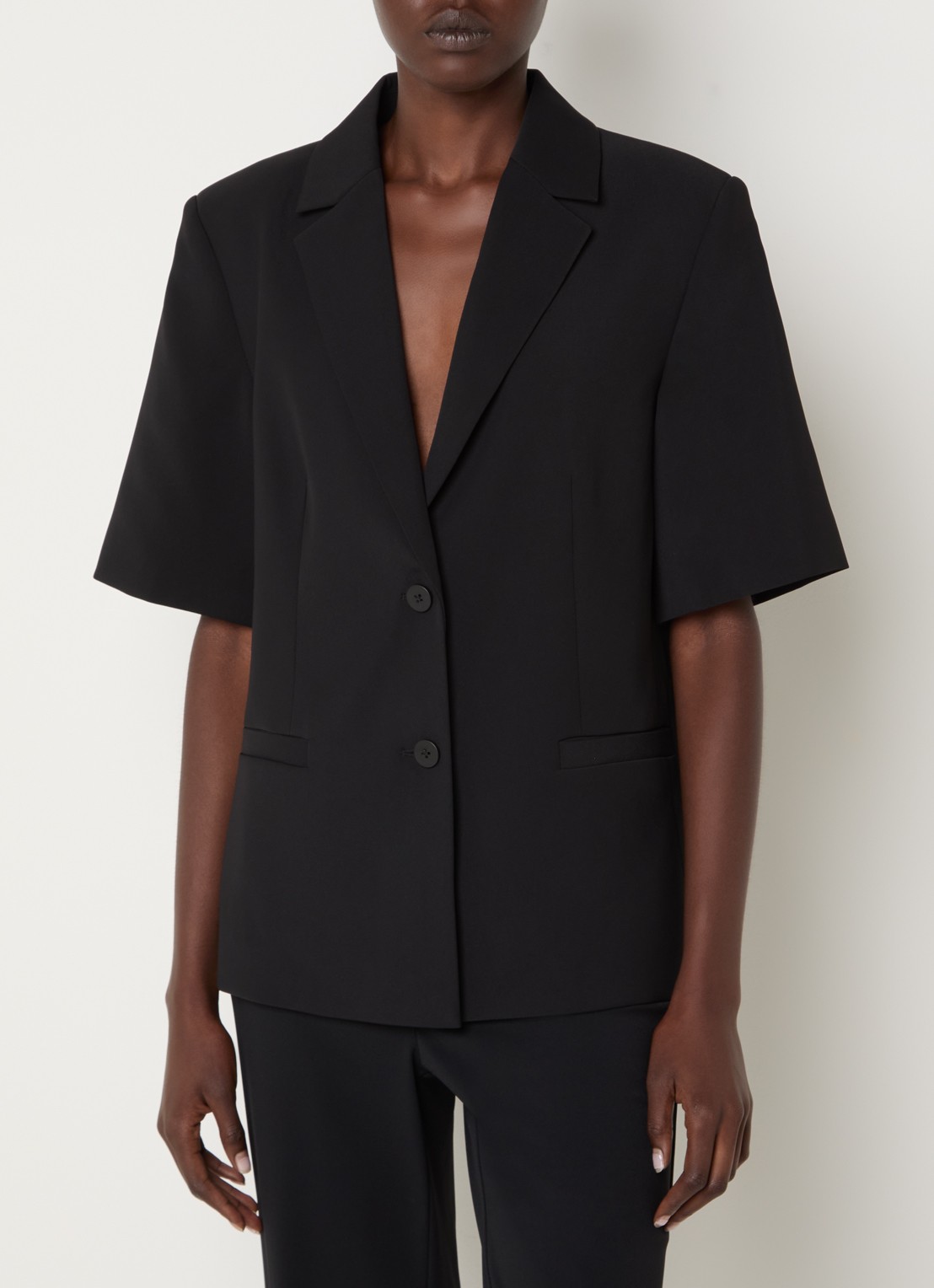 French Connection Vinnie blazer met paspelzakken - detail zwart