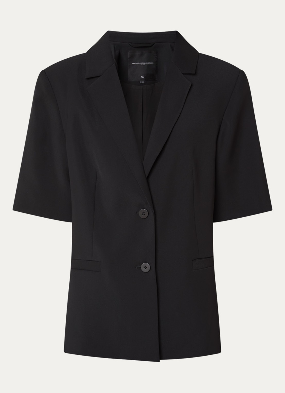 French Connection Vinnie blazer met paspelzakken - voorkant 3 zwart