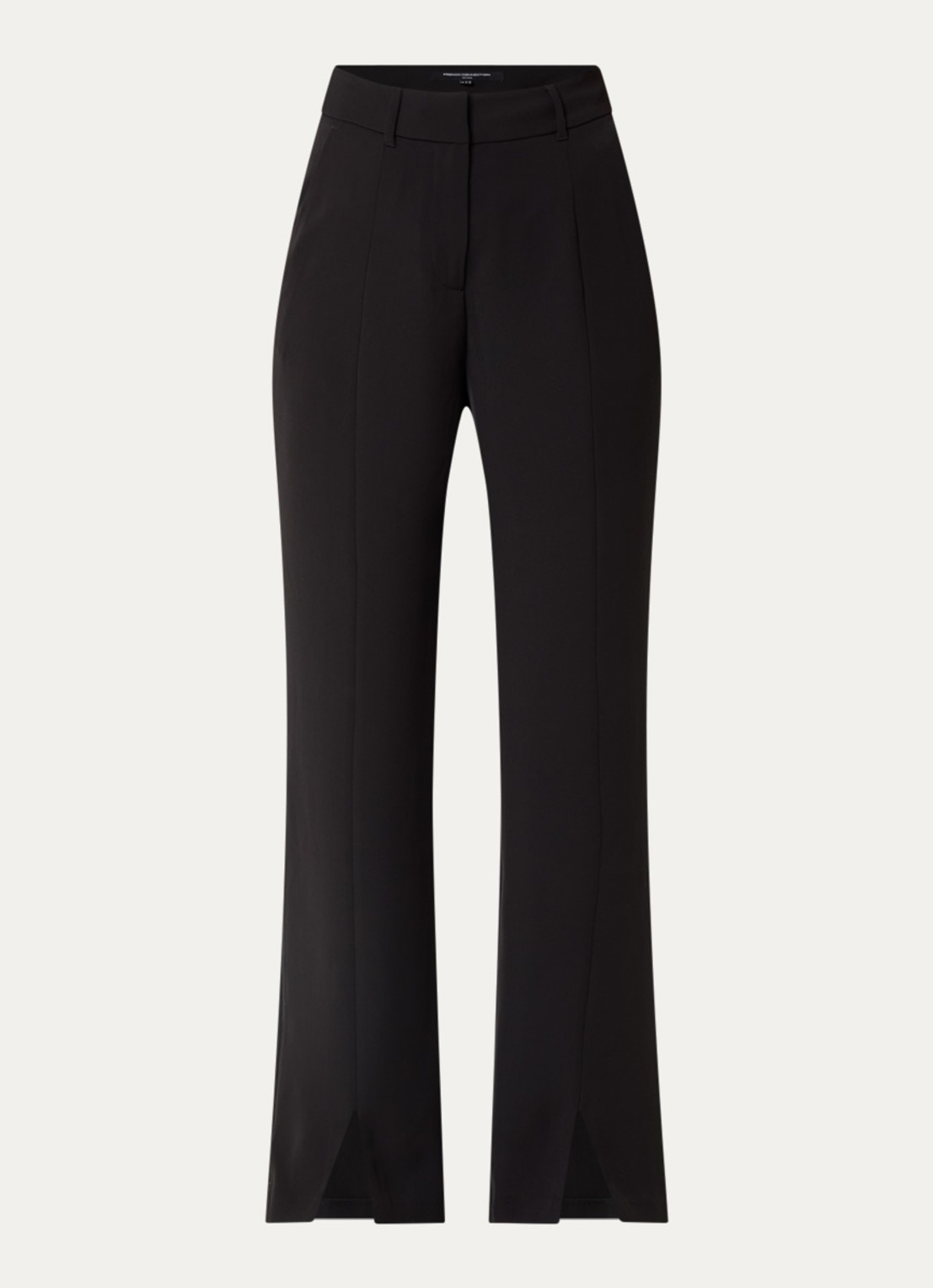 French Connection Vinnie flared fit pantalon met steekzakken - voorkant 3 zwart