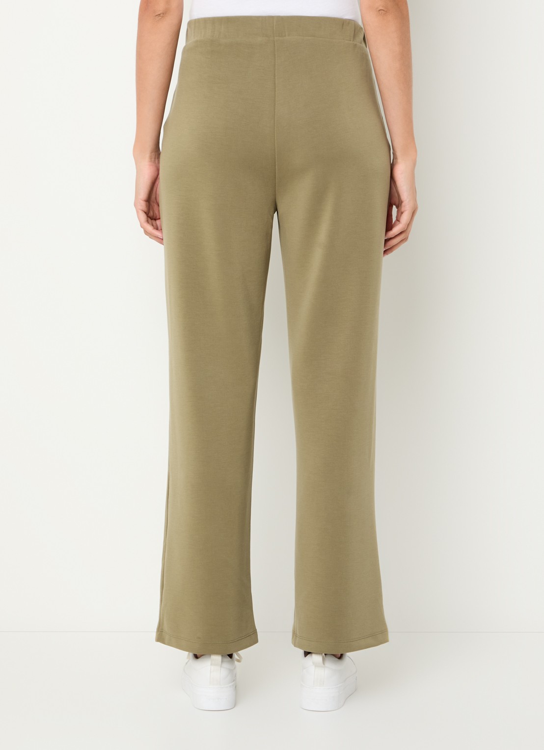 French Connection Wren high waist wide fit pantalon met steekzakken - achterkant 4 mosgroen