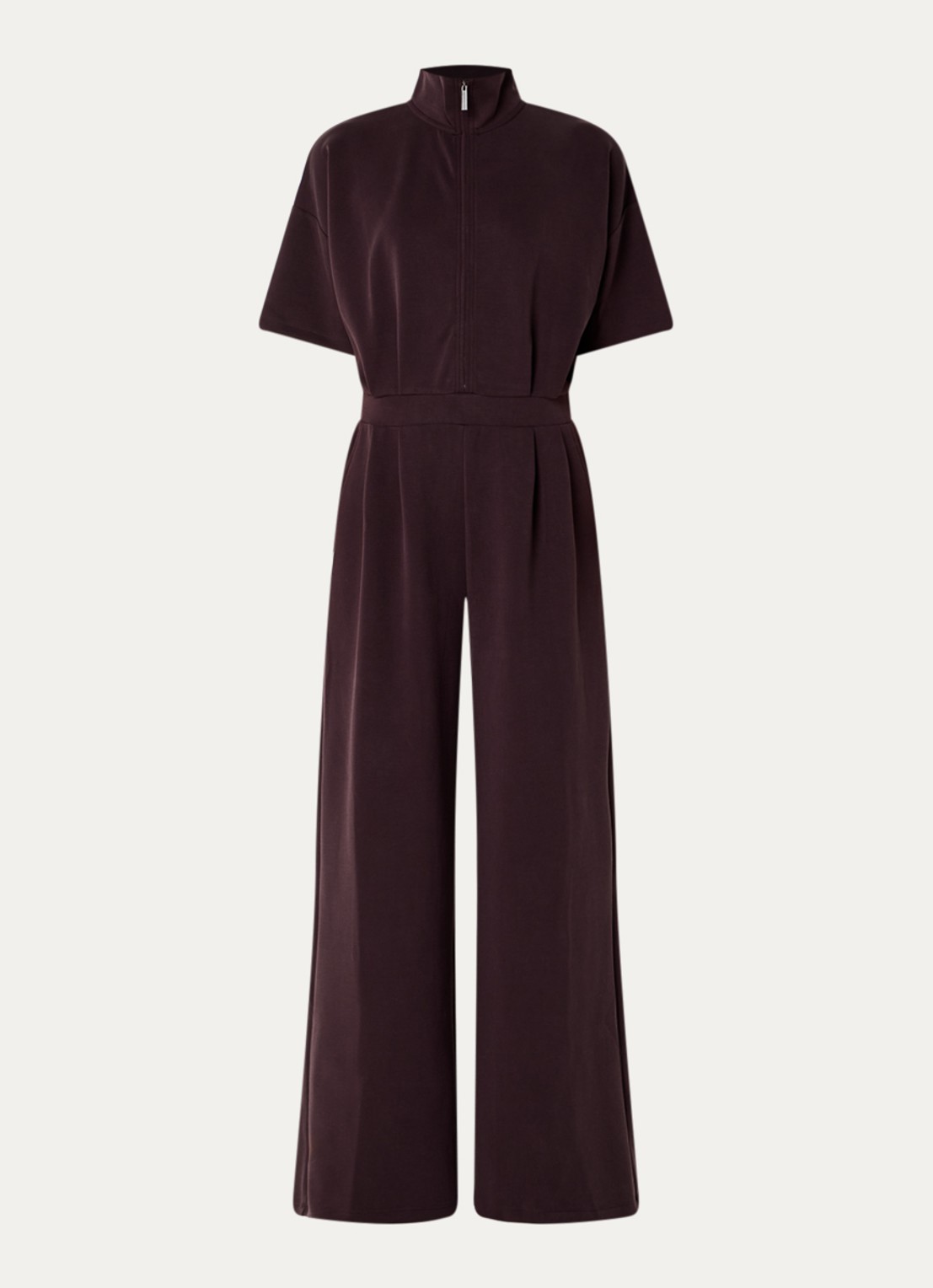 French Connection Wren loose fit jumpsuit met steekzakken - voorkant 3 aubergine