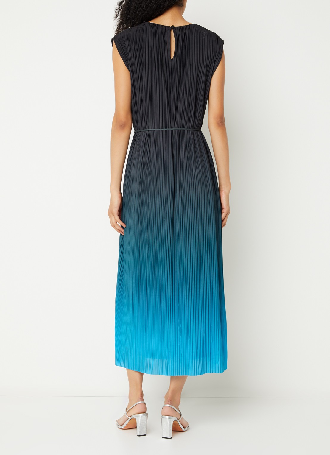 French Connection Xena midi jurk met dip-dye dessin - achterkant 3 zwart