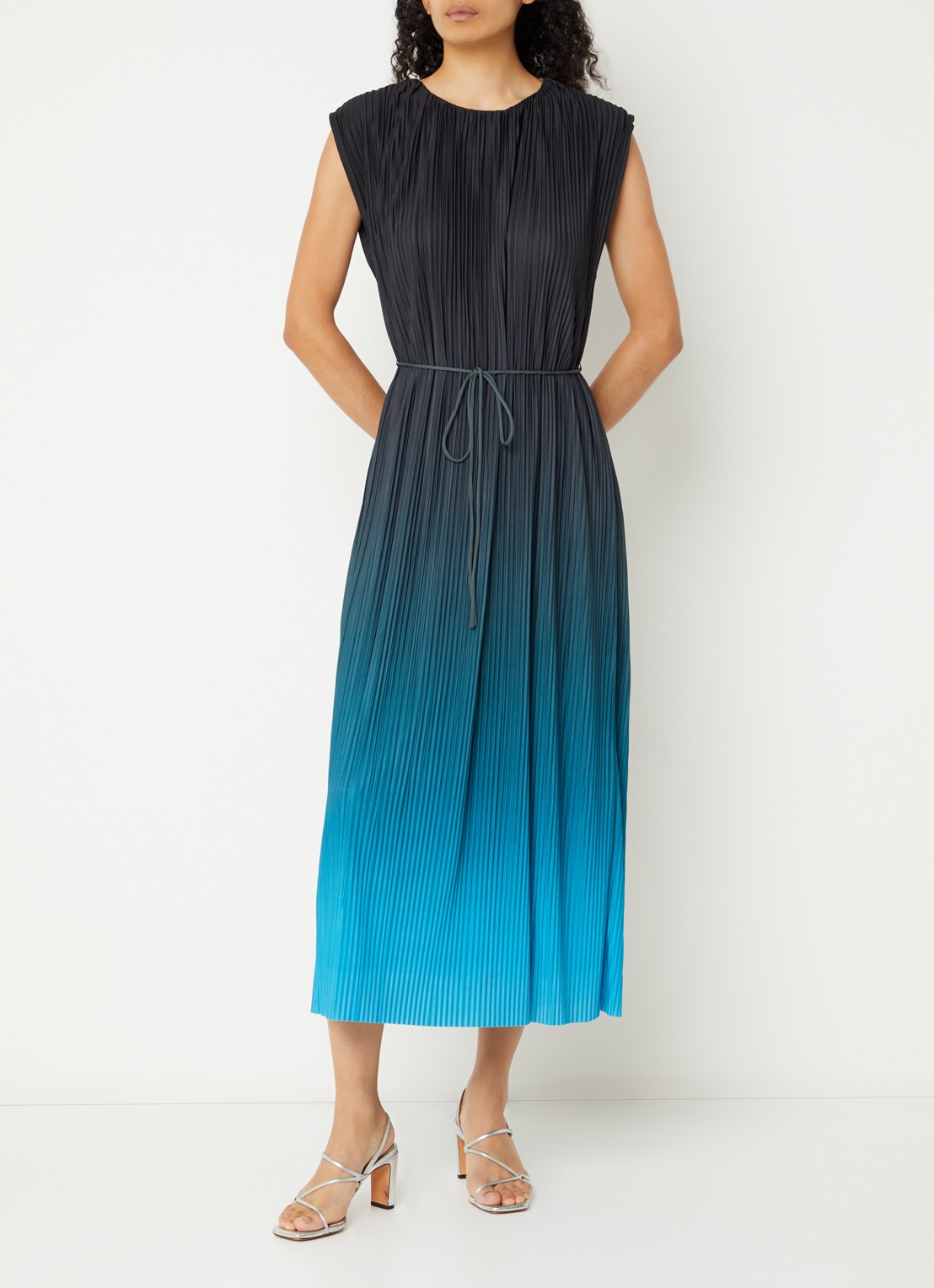 French Connection Xena midi jurk met dip-dye dessin - detail 4 zwart