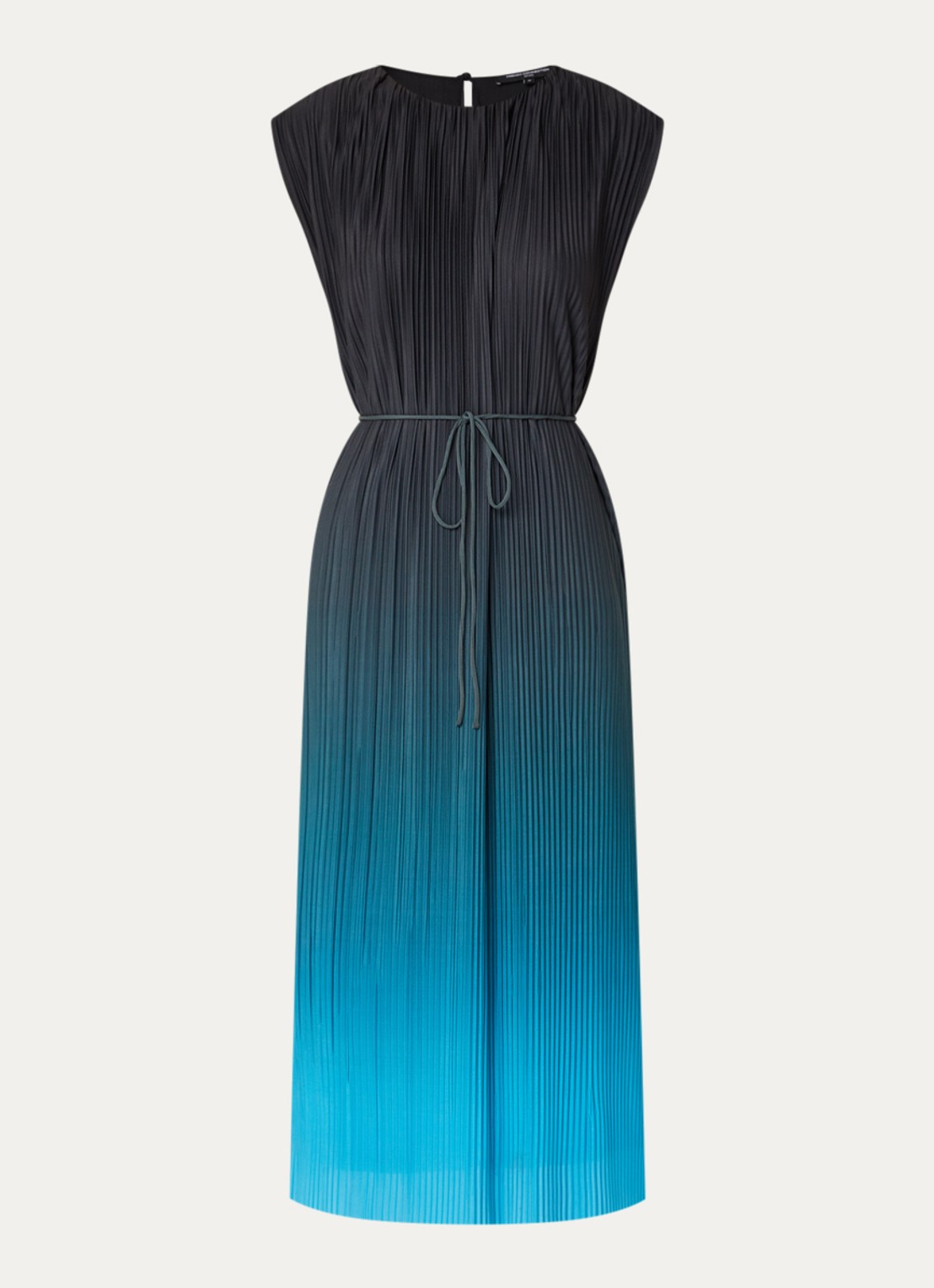 French Connection Xena midi jurk met dip-dye dessin - voorkant zwart
