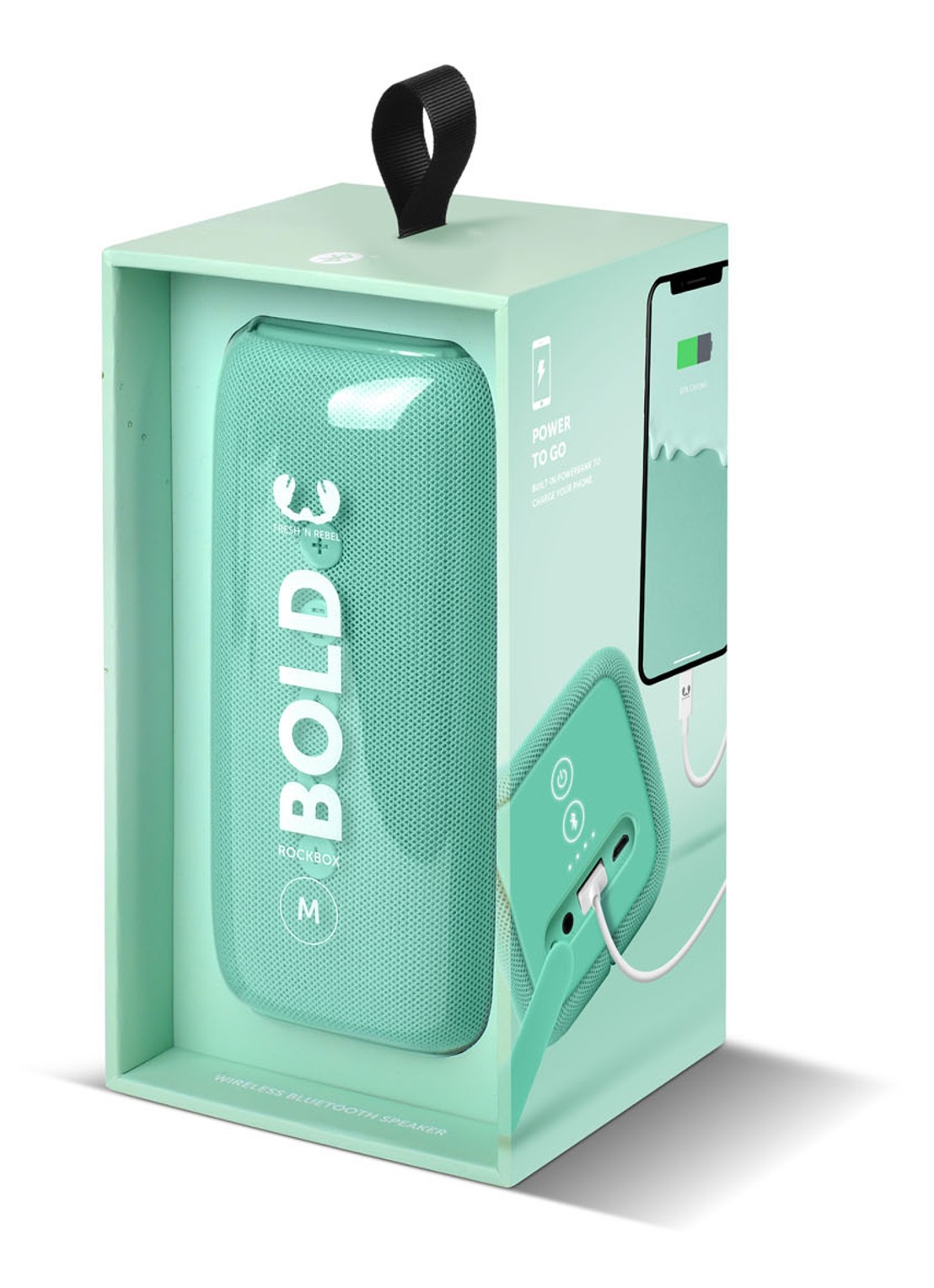 Fresh 'n Rebel Rockbox Bold M Bluetooth speaker - voorkant 2 mint