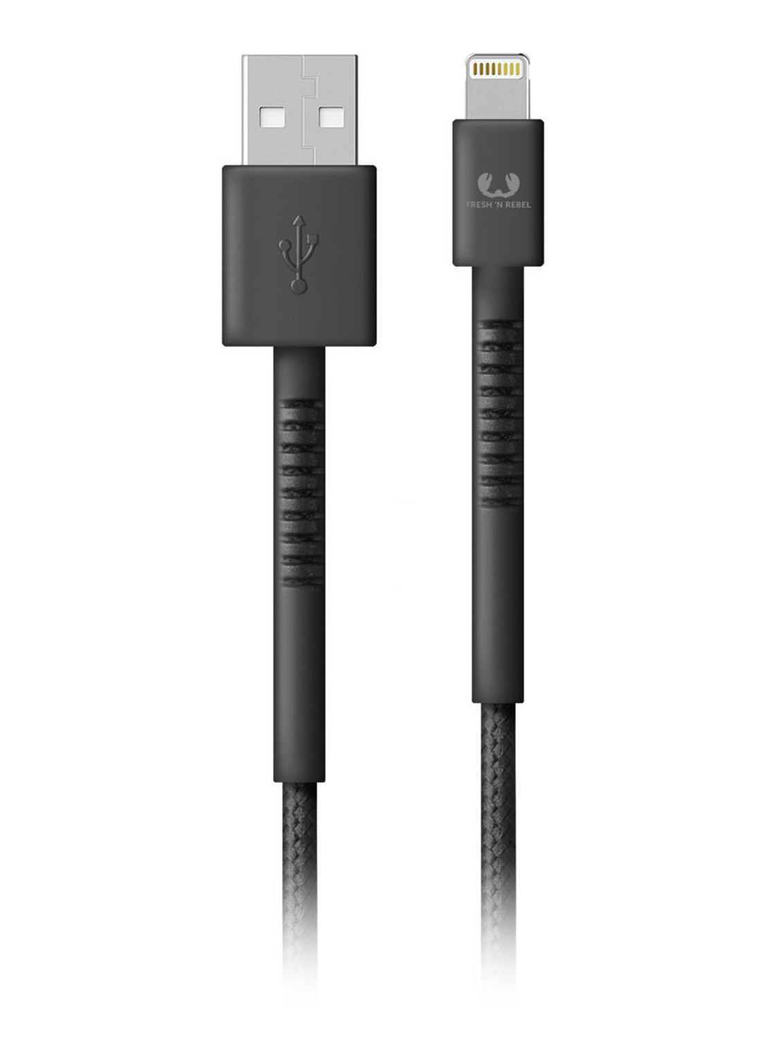 Fresh 'n Rebel USB Lightning kabel voor iOs apparaten 1.5 M - voorkant donkergrijs