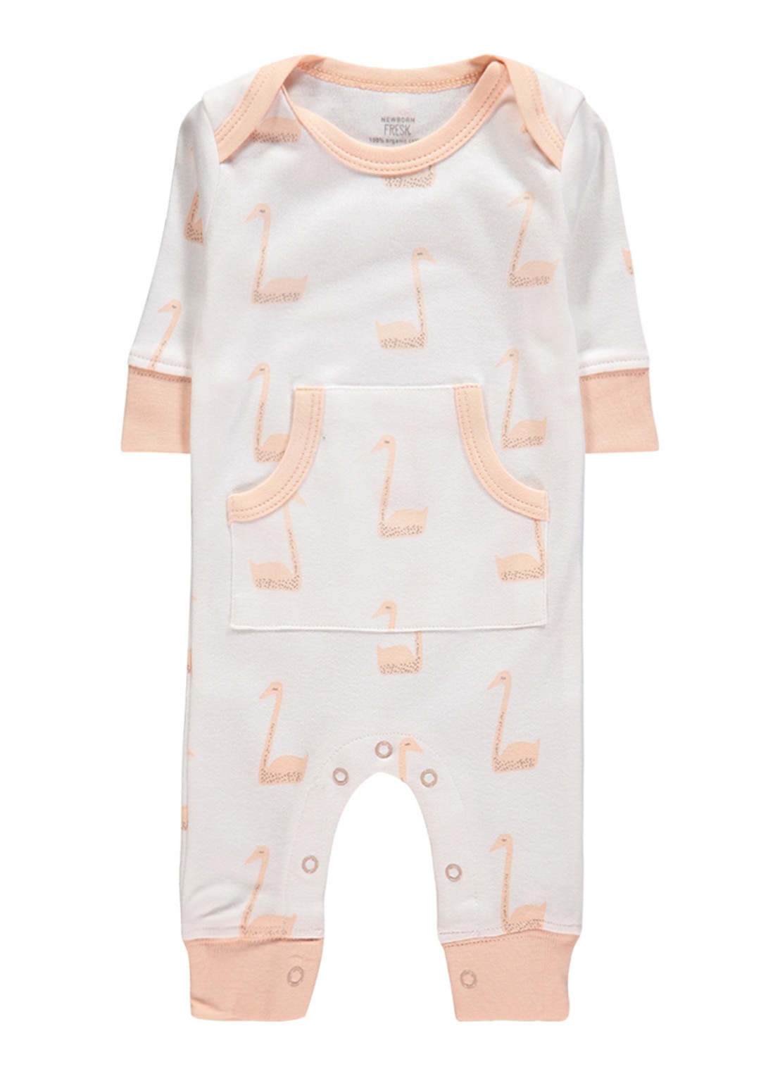 Fresk Babypak met print en steekzakken - voorkant 2 lichtroze