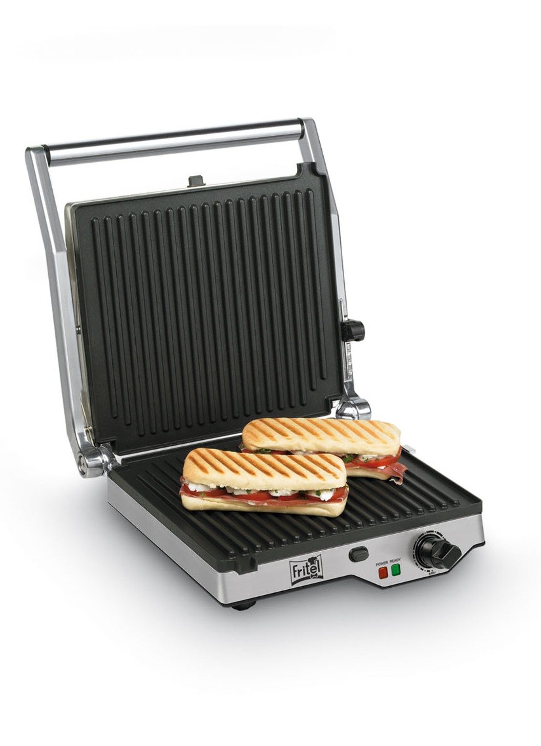 Fritel Grill-Panini-Barbecue GR 2275 grillapparaat 142075 - voorkant 6 zilver