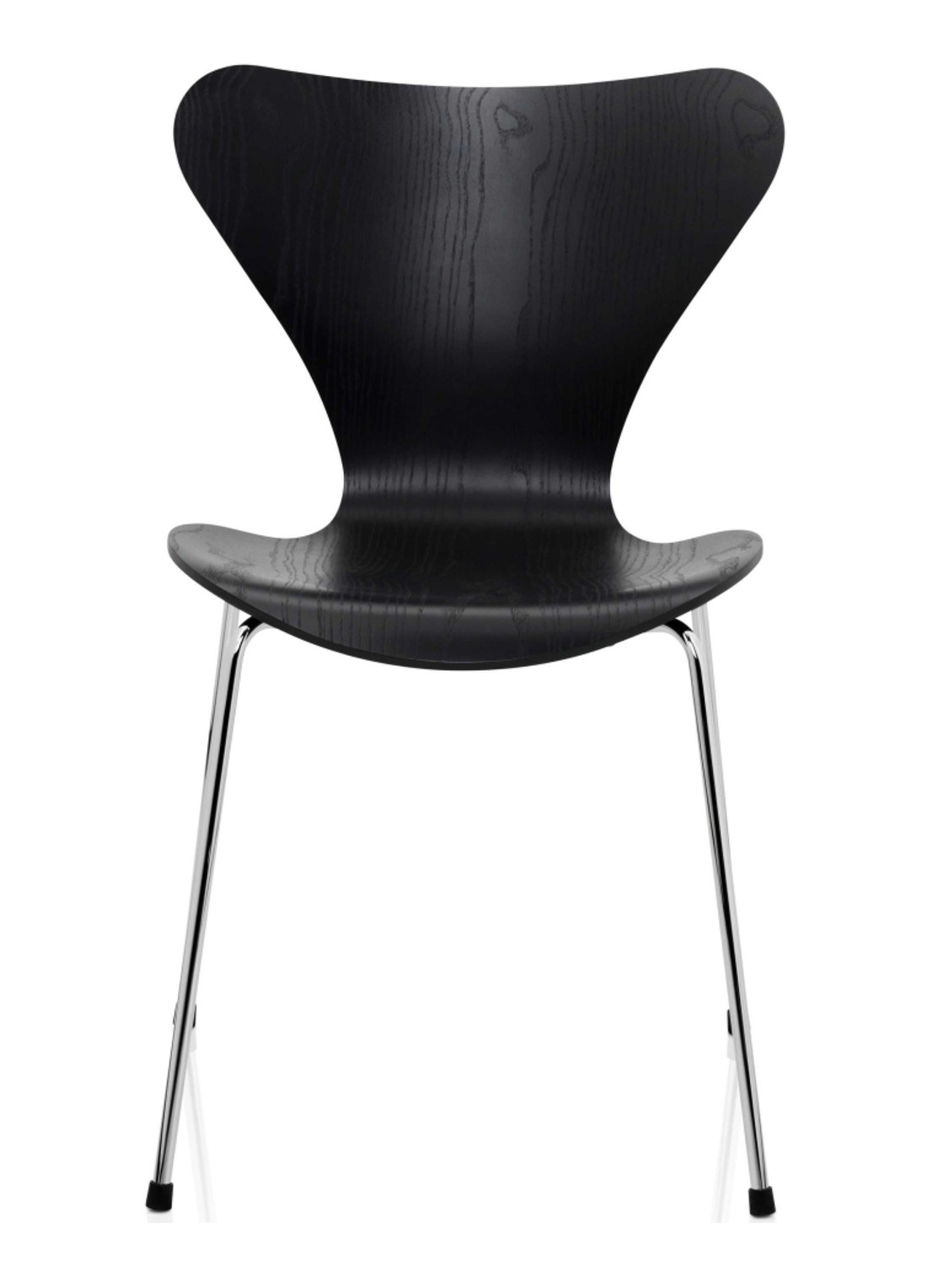 Fritz Hansen Vlinderstoel stoel chroom - voorkant zwart