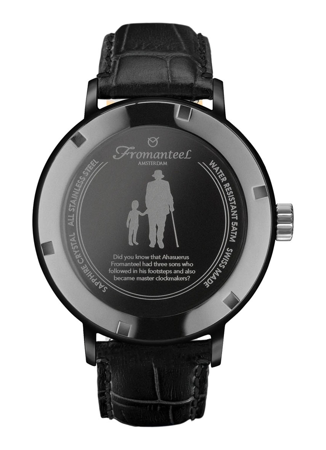 Fromanteel Generations Day Date horloge GS-0805-004 - voorkant 4 zwart