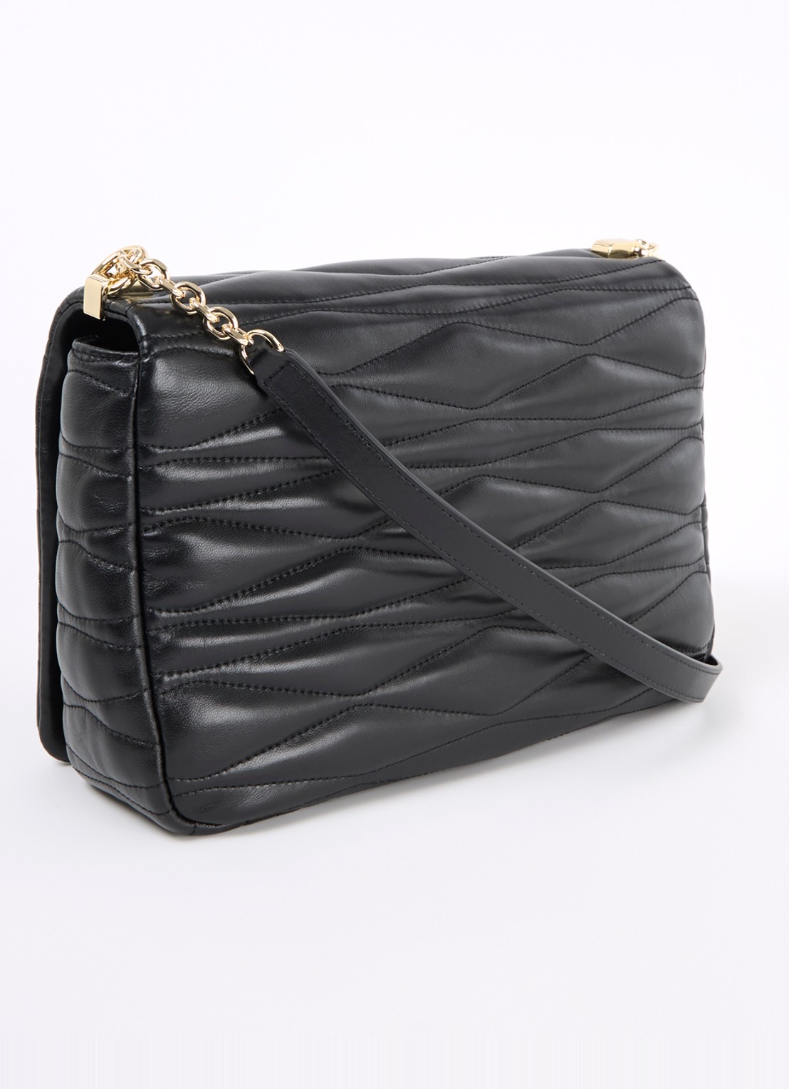 FURLA 1927 M crossbodytas van leer met quilt patroon - achterkant zwart