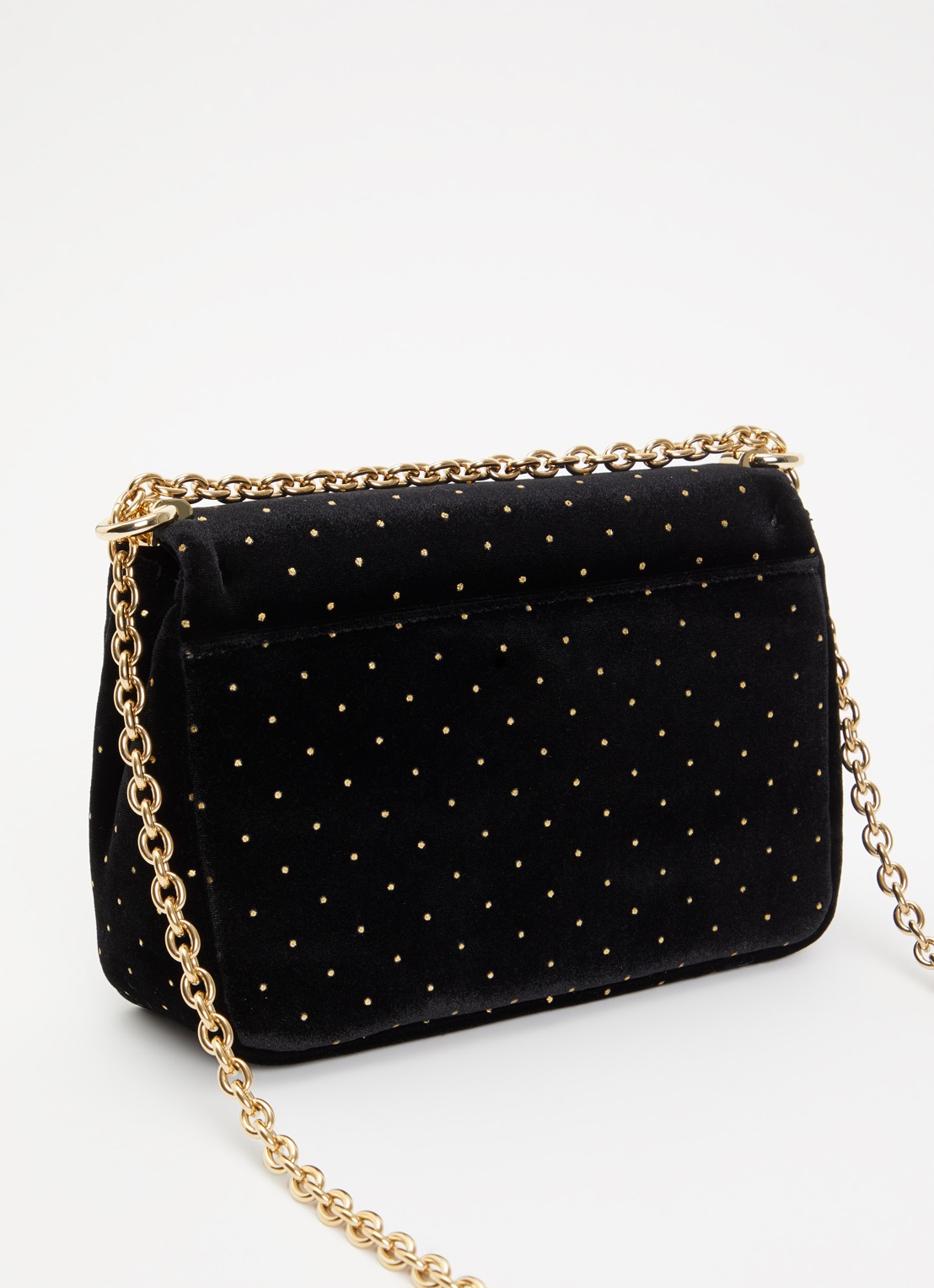 FURLA 1927 Mini crossbodytas van fluweel - achterkant zwart