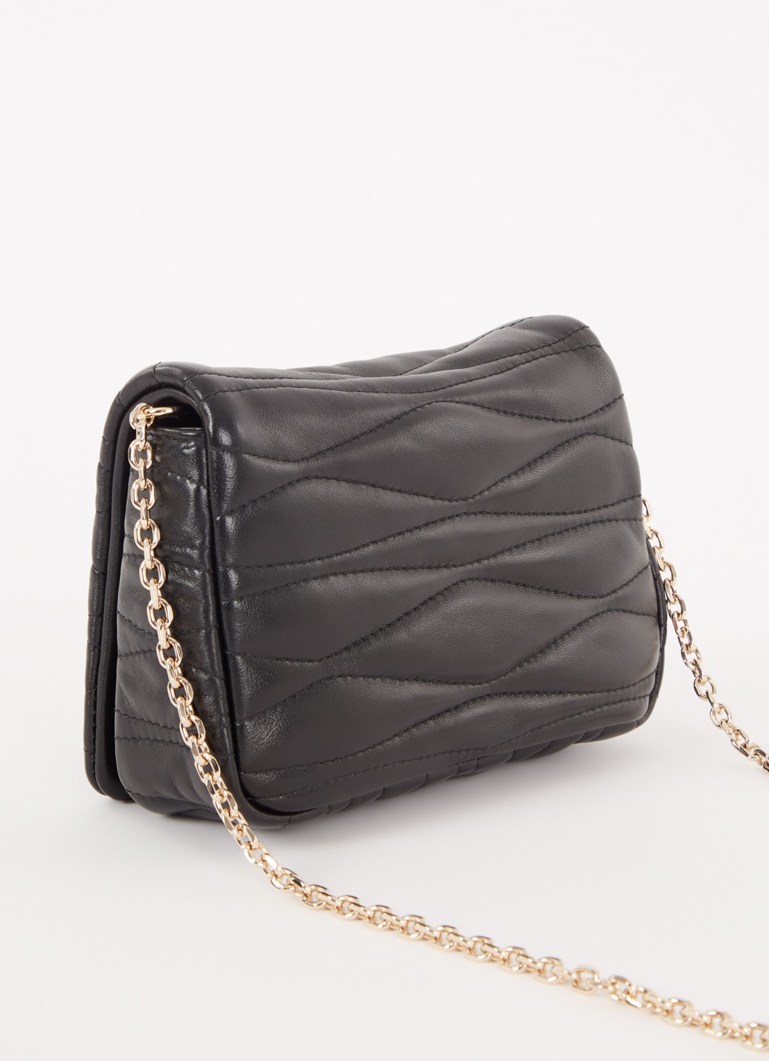 FURLA 1927 Mini crossbodytas van quilted kalfsleer - achterkant zwart