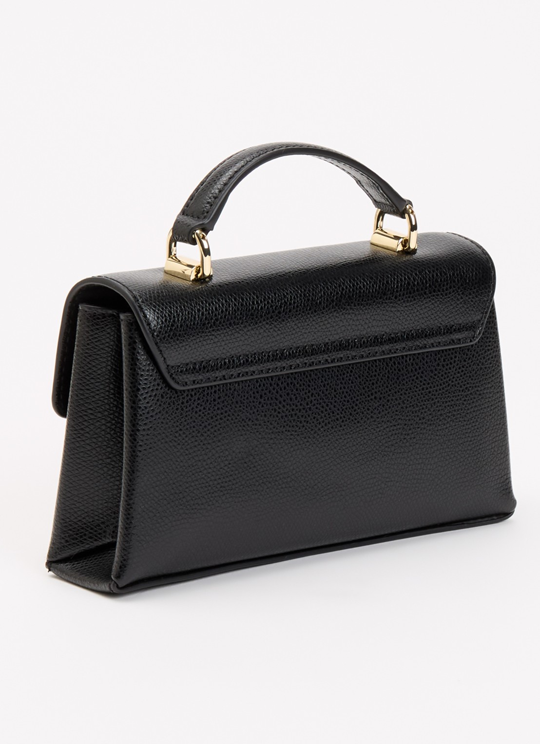 FURLA 1927 Mini handtas van leer met structuur - achterkant zwart
