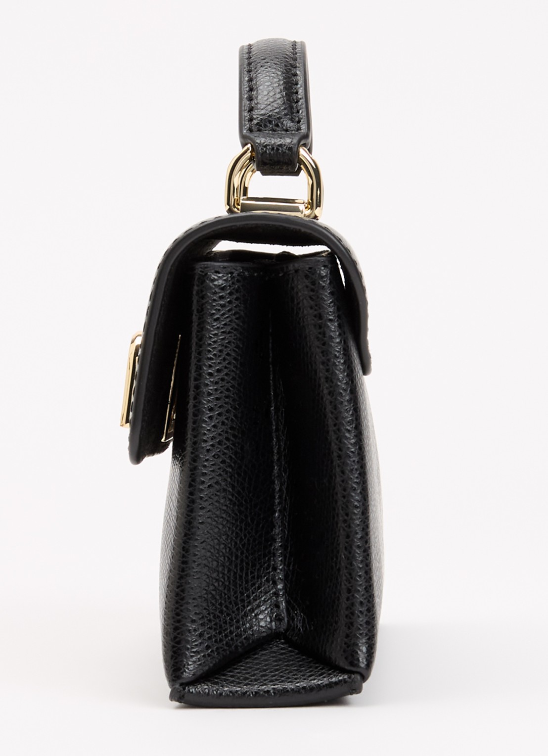FURLA 1927 Mini handtas van leer met structuur - detail 3 zwart