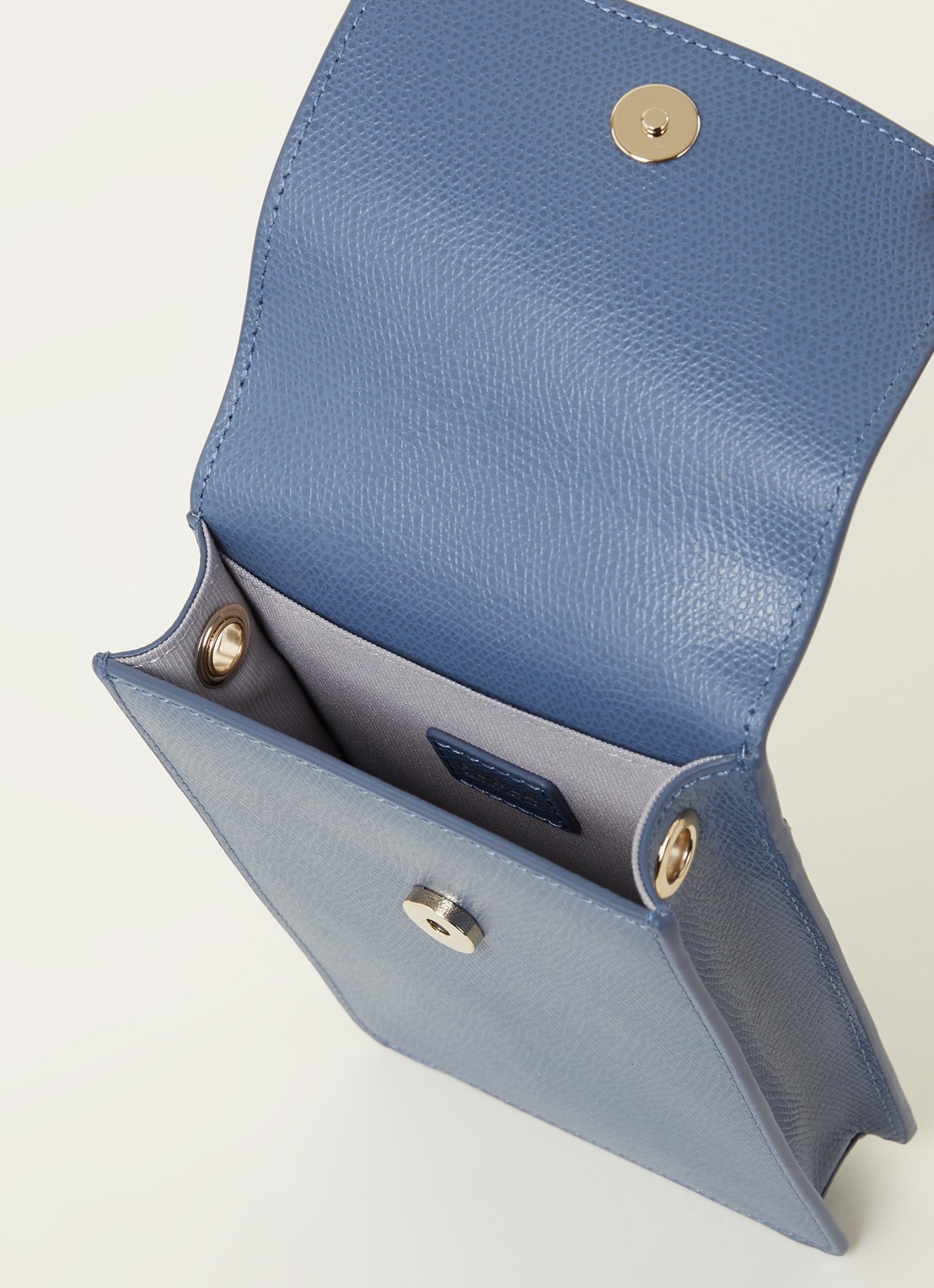 FURLA 1927 Mini Vertical crossbodytas van leer - detail blauw