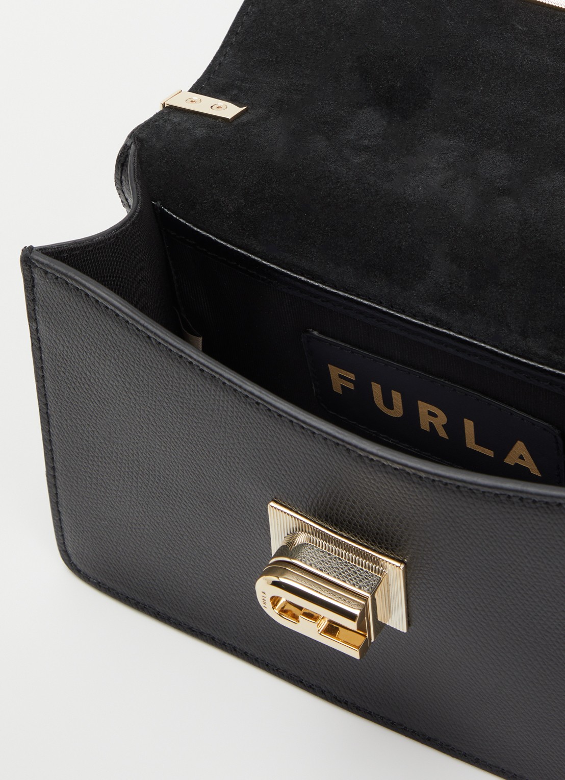 FURLA 1972 Mini crossbodytas van leer - detail 3 zwart