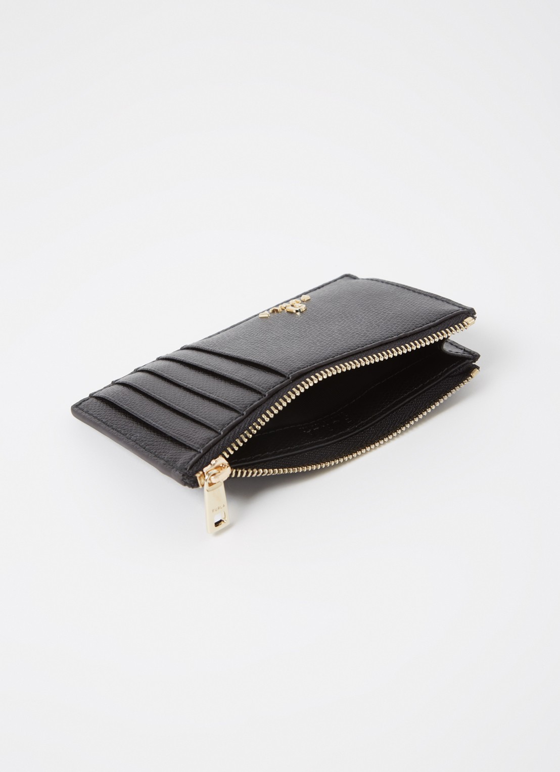 FURLA Camelia M pasjeshouder van leer - voorkant 2 zwart