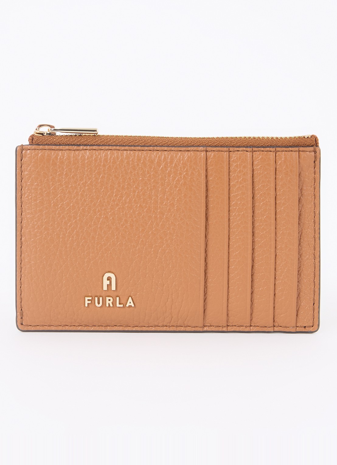 FURLA Camelia M pasjeshouder van leer - voorkant 2 cognac