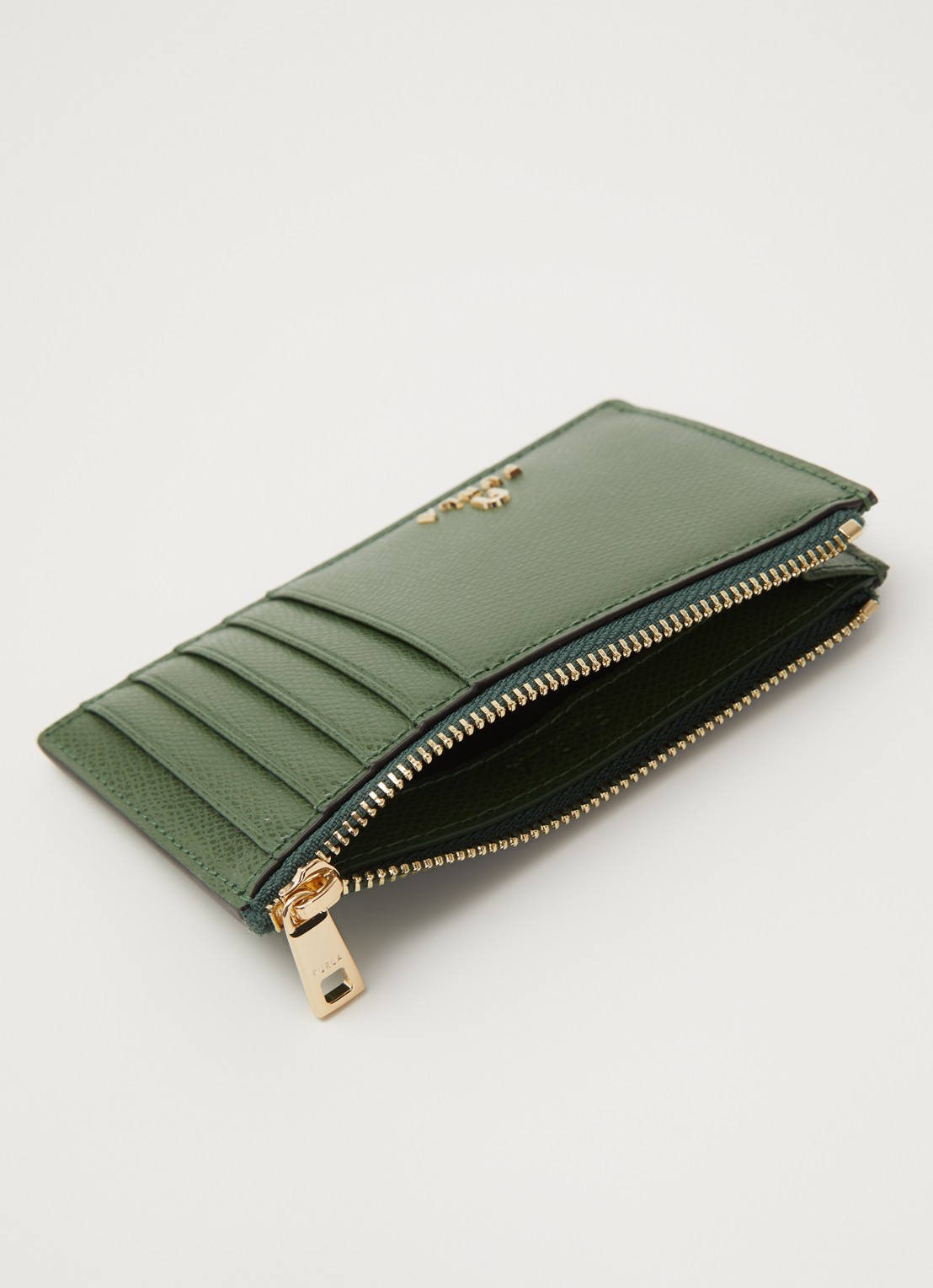 FURLA Camelia M pasjeshouder van leer - voorkant 3 groen