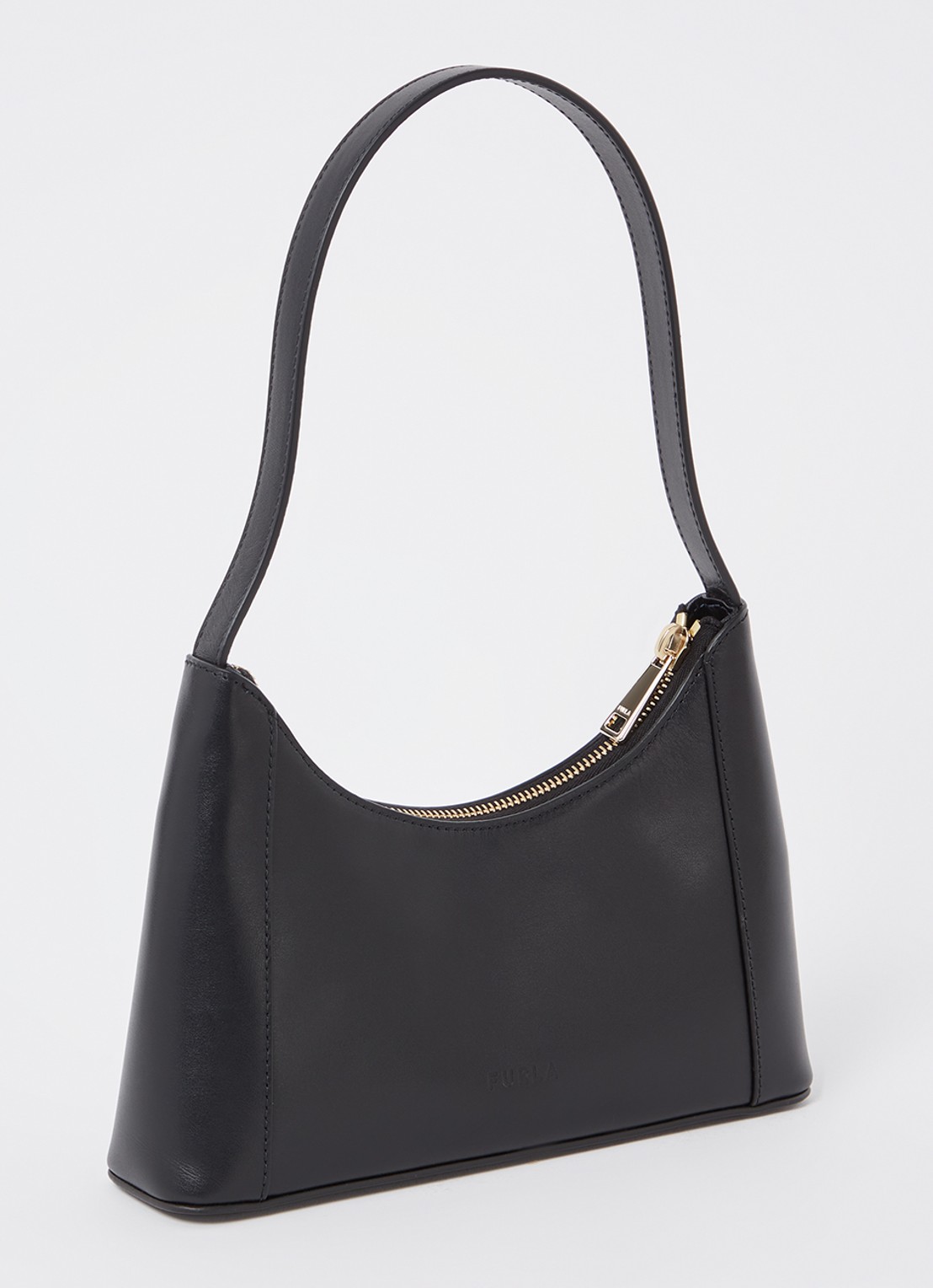 FURLA Diamante Mini schoudertas van leer - achterkant 4 zwart