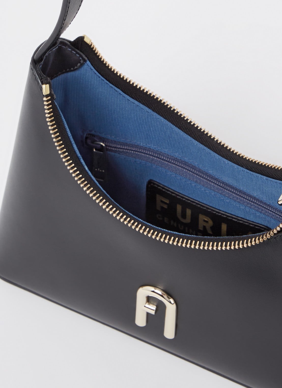 FURLA Diamante Mini schoudertas van leer - detail 2 zwart