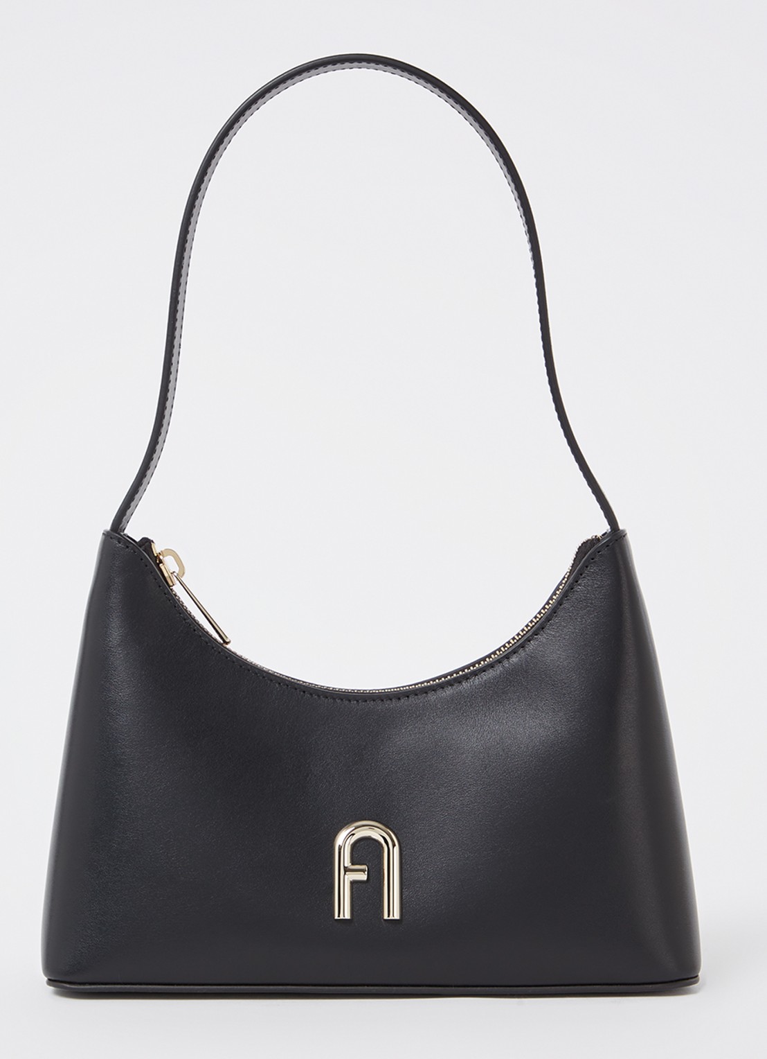 FURLA Diamante Mini schoudertas van leer - voorkant zwart