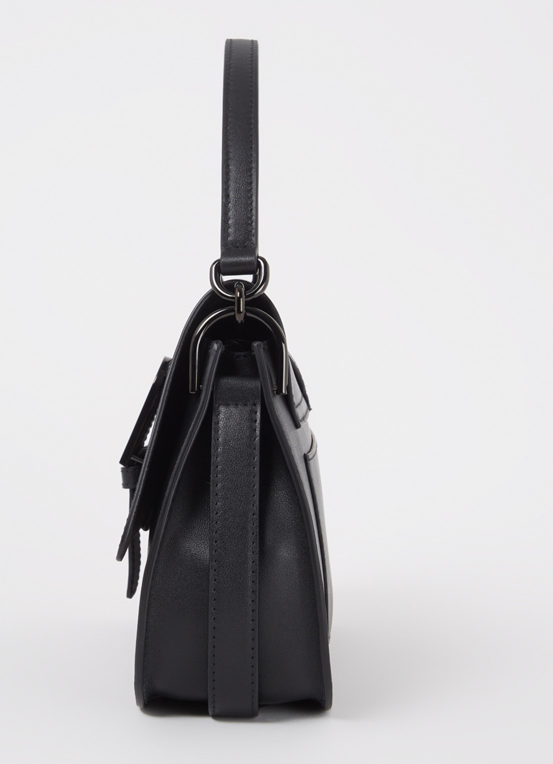 FURLA Flow handtas M van kalfsleer - detail 2 zwart