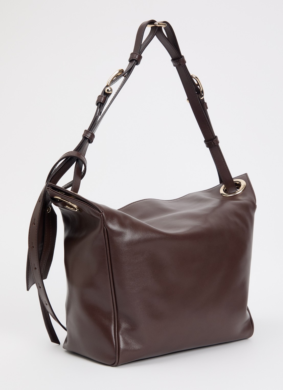 FURLA Ginevra M schoudertas van leer - achterkant bruin