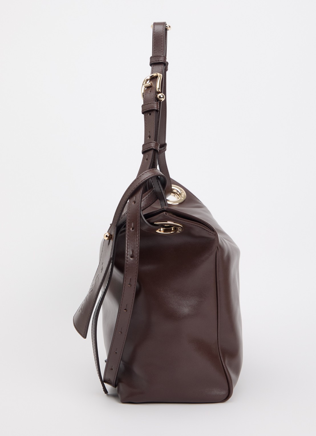 FURLA Ginevra M schoudertas van leer - detail 4 bruin