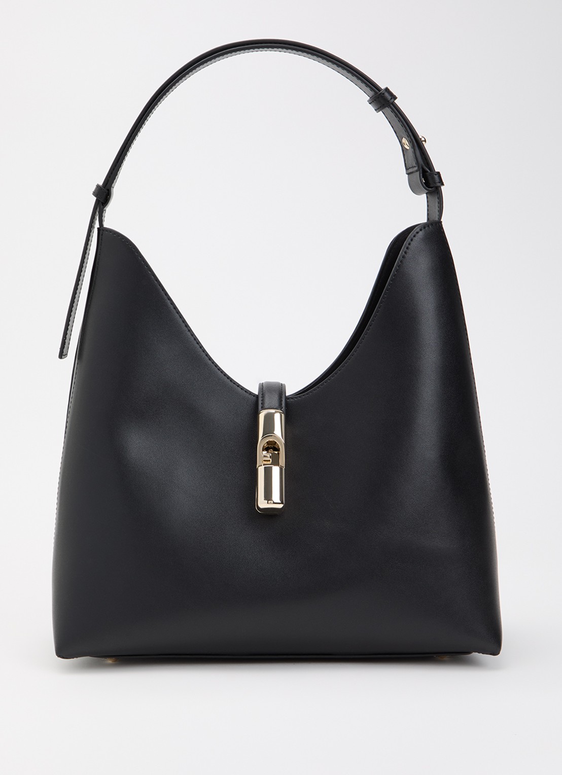 FURLA Goccia M schoudertas van kalfsleer - voorkant 2 zwart
