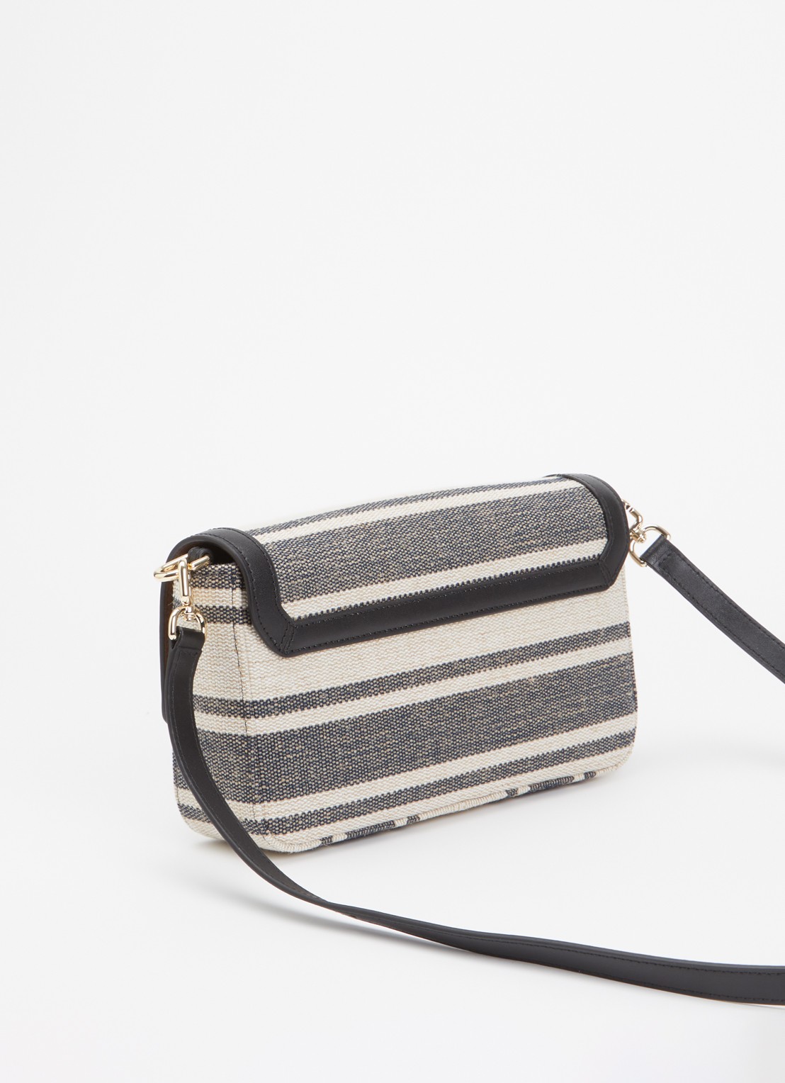 FURLA Iride S crossbodytas met afneembare schouderriem en details van leer - achterkant 4 donkergrijs
