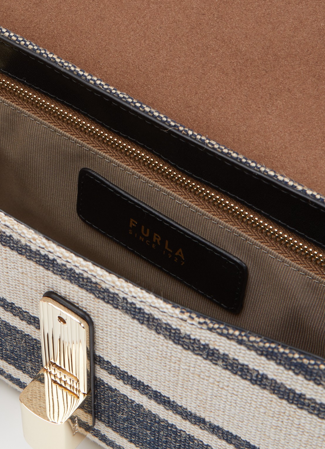 FURLA Iride S crossbodytas met afneembare schouderriem en details van leer - detail donkergrijs