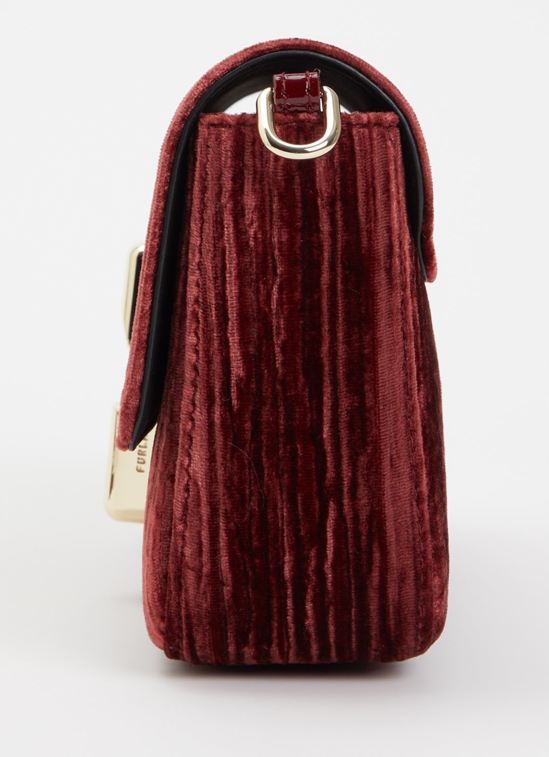 FURLA Iride S crossbodytas van fluweel - detail 4 rood